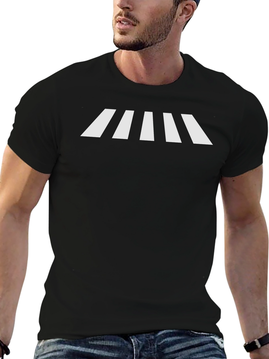 Striped Graphic Tee - Modern Minimalist Design