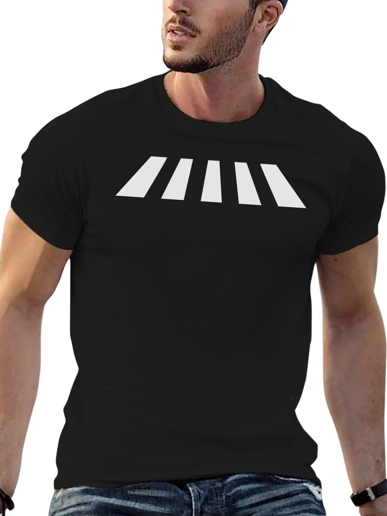 Striped Graphic Tee - Modern Minimalist Design