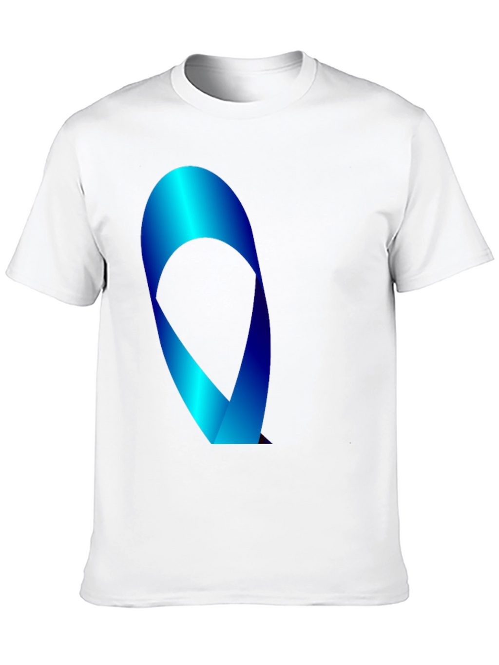 Mens Black T-Shirt with Blue Ribbon Graphic