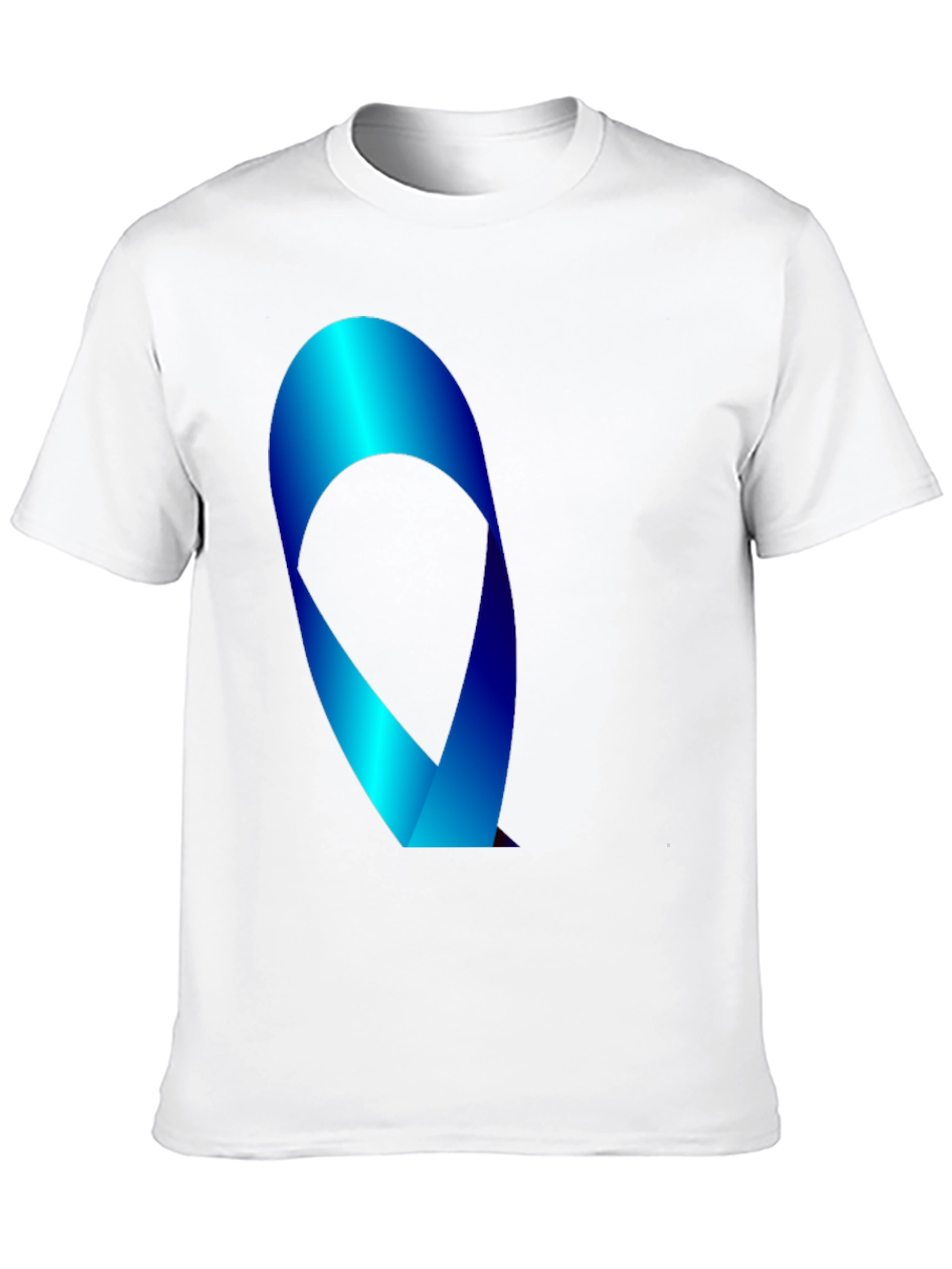 Mens Black T-Shirt with Blue Ribbon Graphic