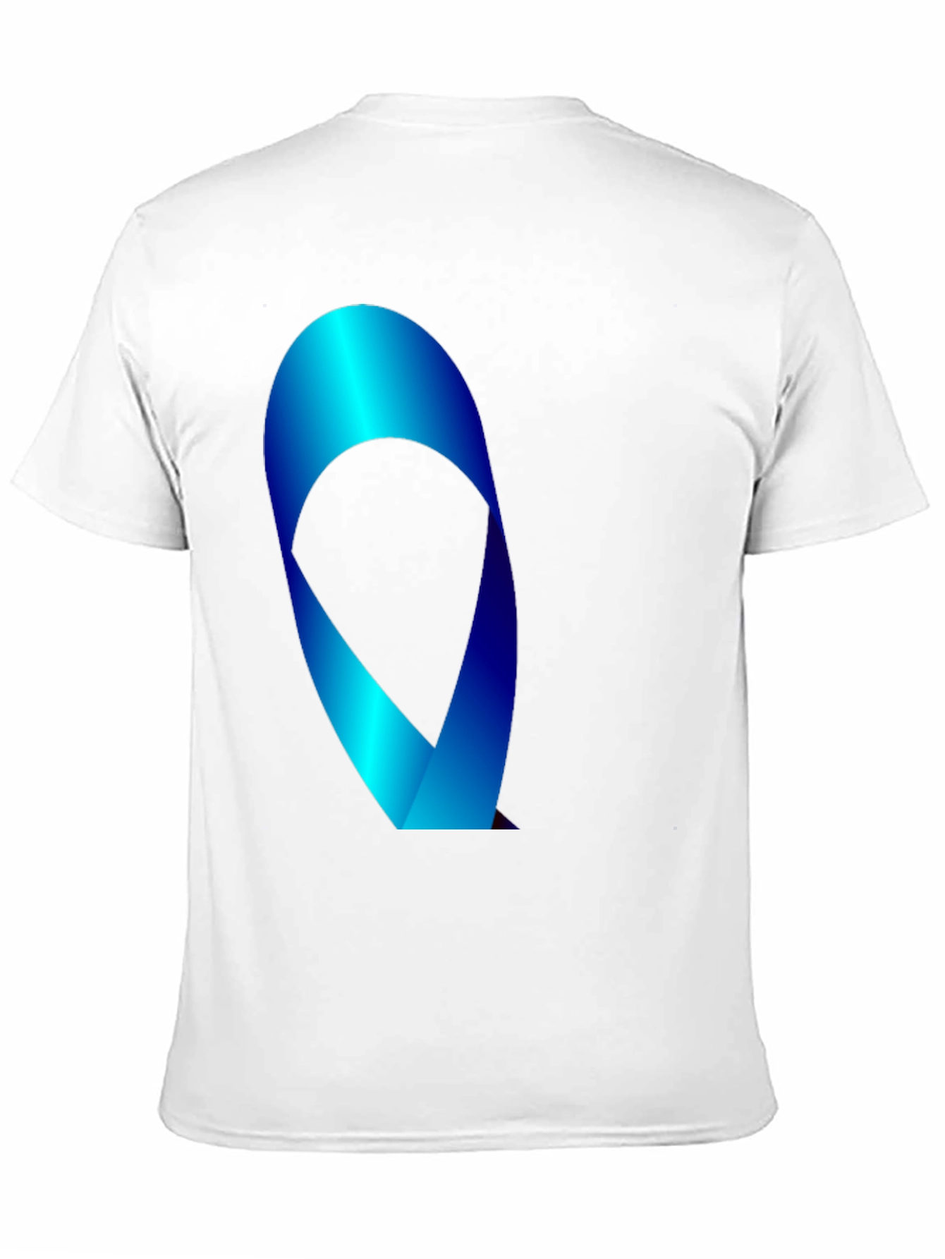 Mens Black T-Shirt with Blue Ribbon Graphic