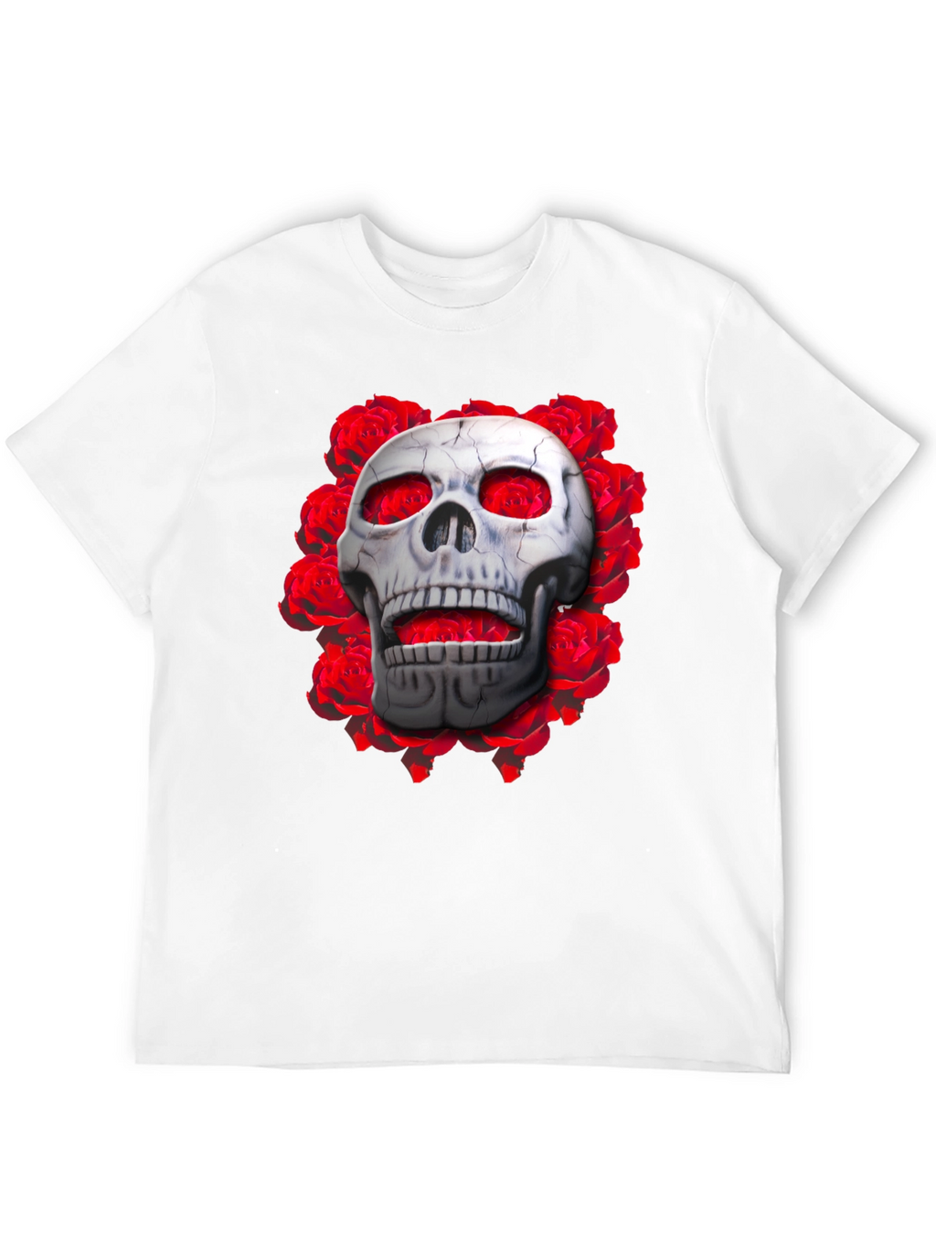 Skull & Roses Graphic Tee - Gothic Style