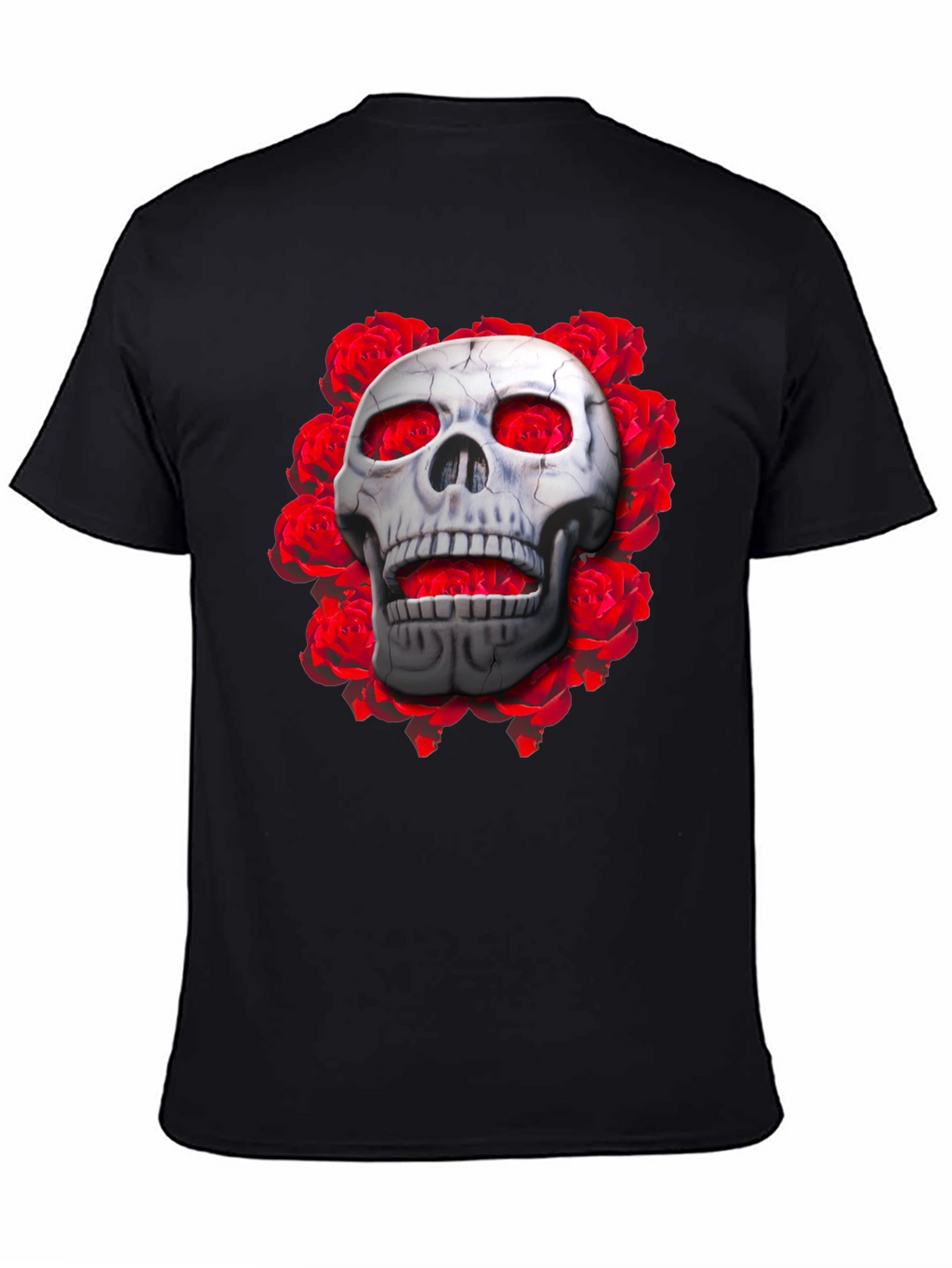 Skull & Roses Graphic Tee - Gothic Style