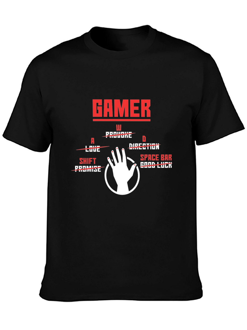 Gamer Hand T-Shirt - WASD Good Luck Tee