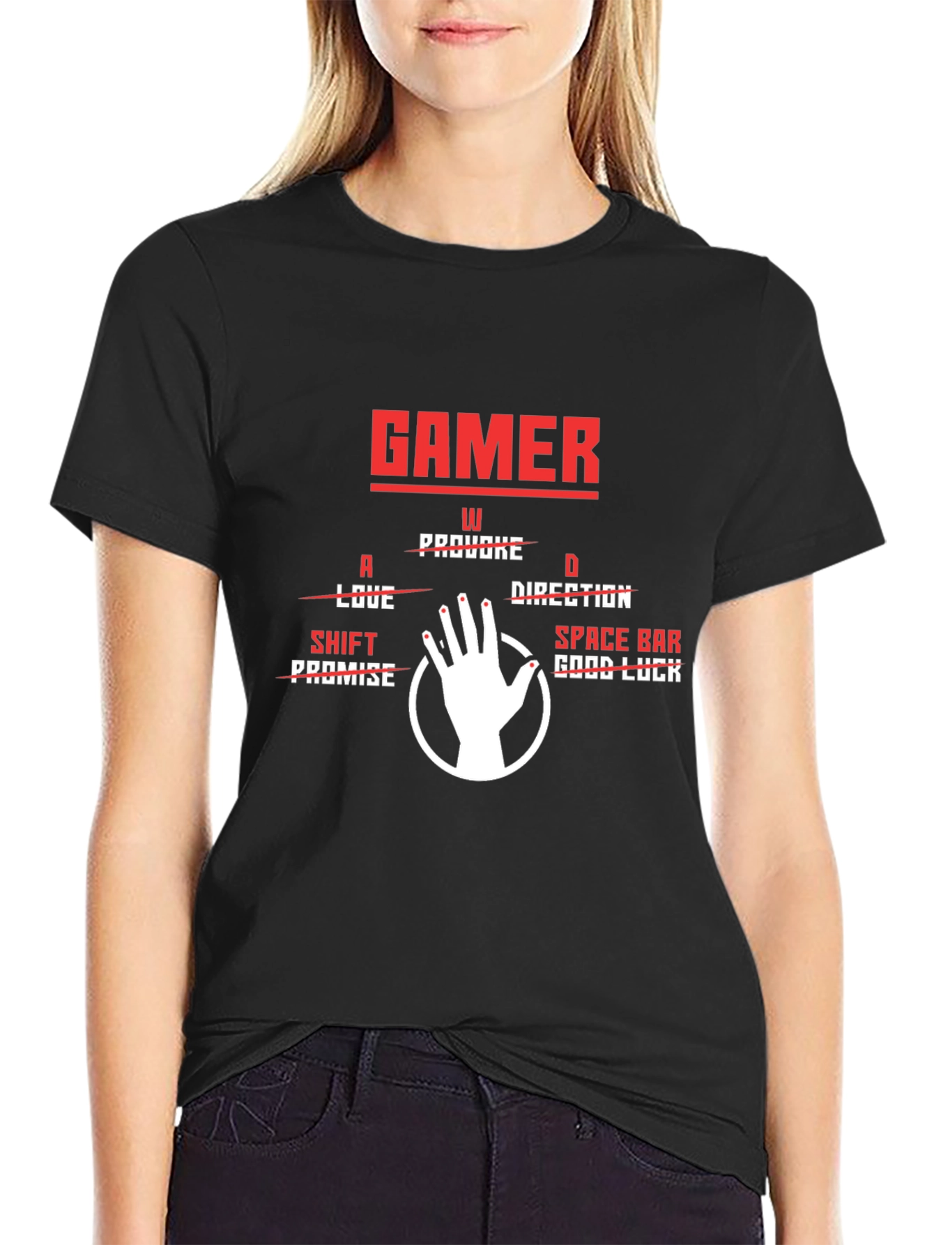 Gamer Hand T-Shirt - WASD Good Luck Tee