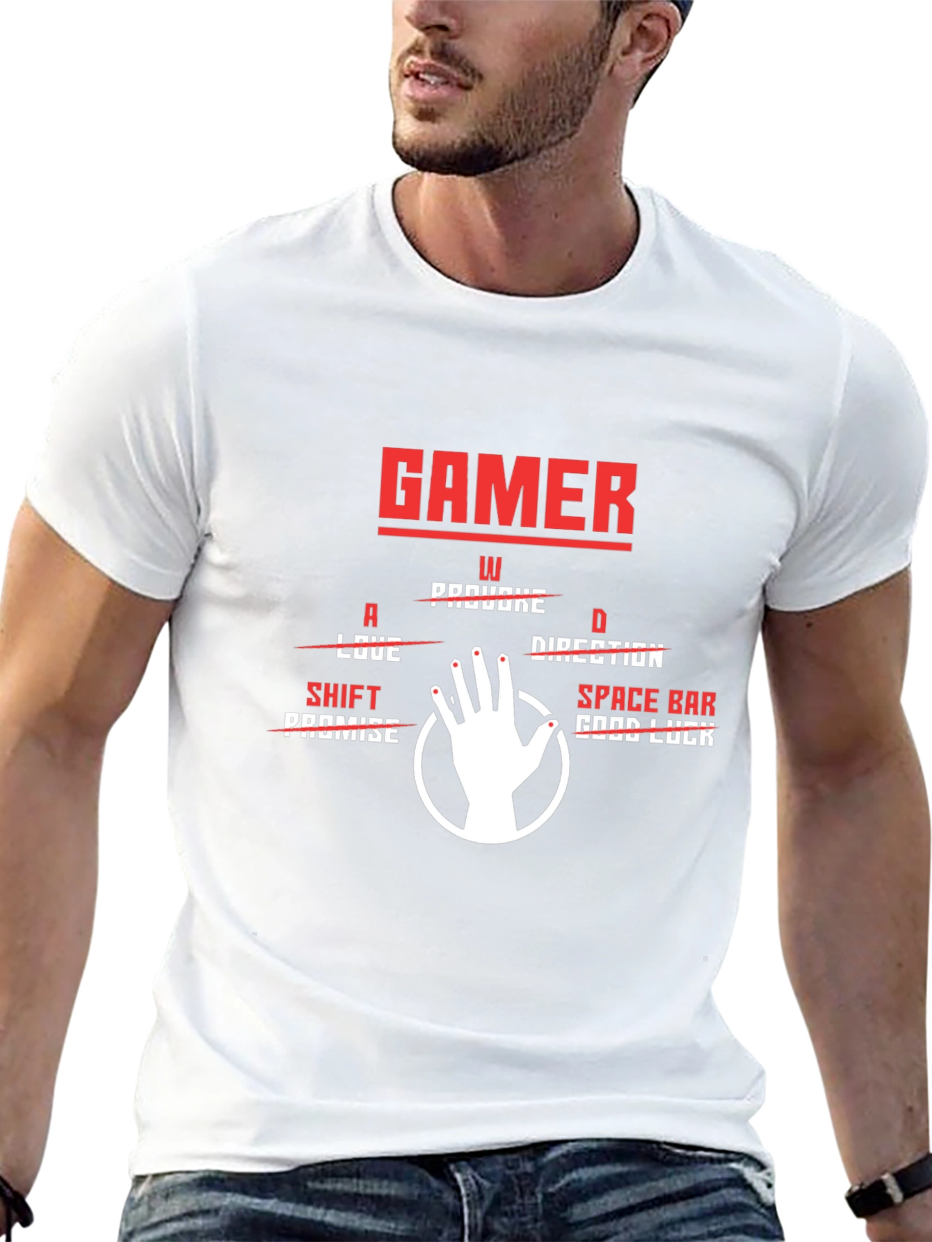 Gamer Hand T-Shirt - WASD Good Luck Tee
