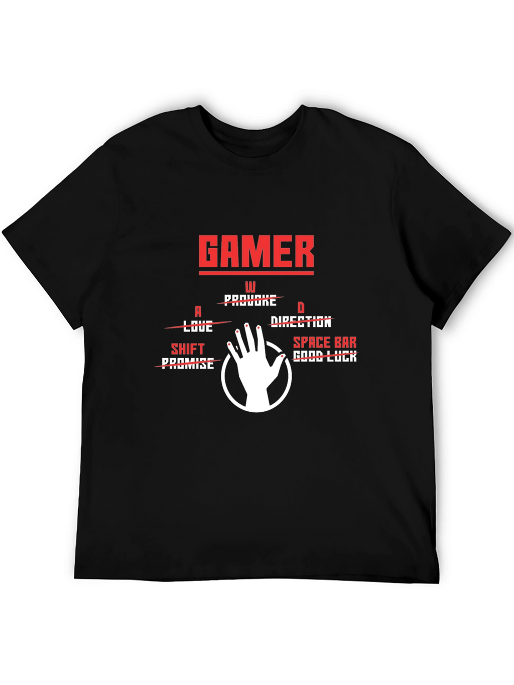 Gamer Hand T-Shirt - WASD Good Luck Tee