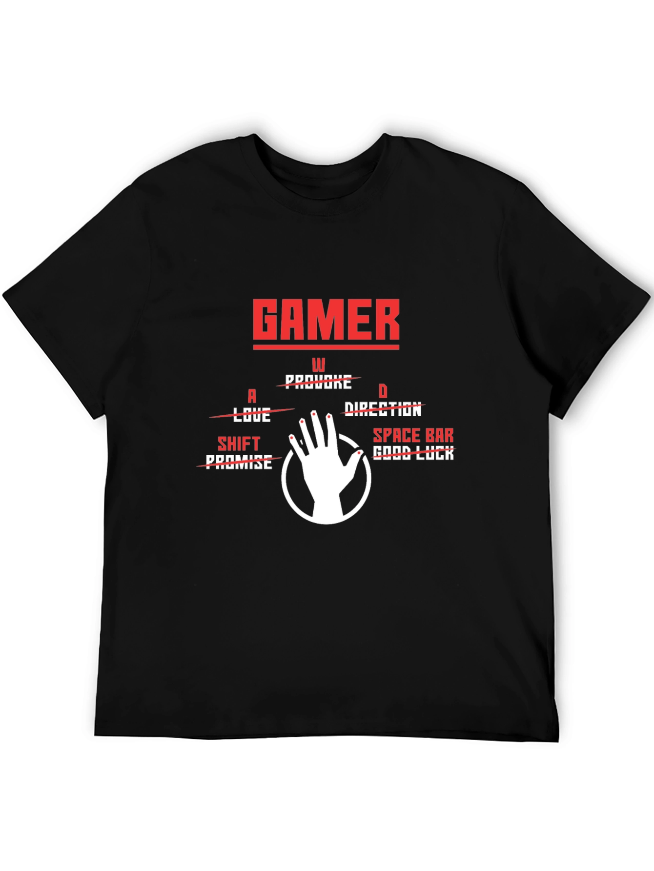 Gamer Hand T-Shirt - WASD Good Luck Tee