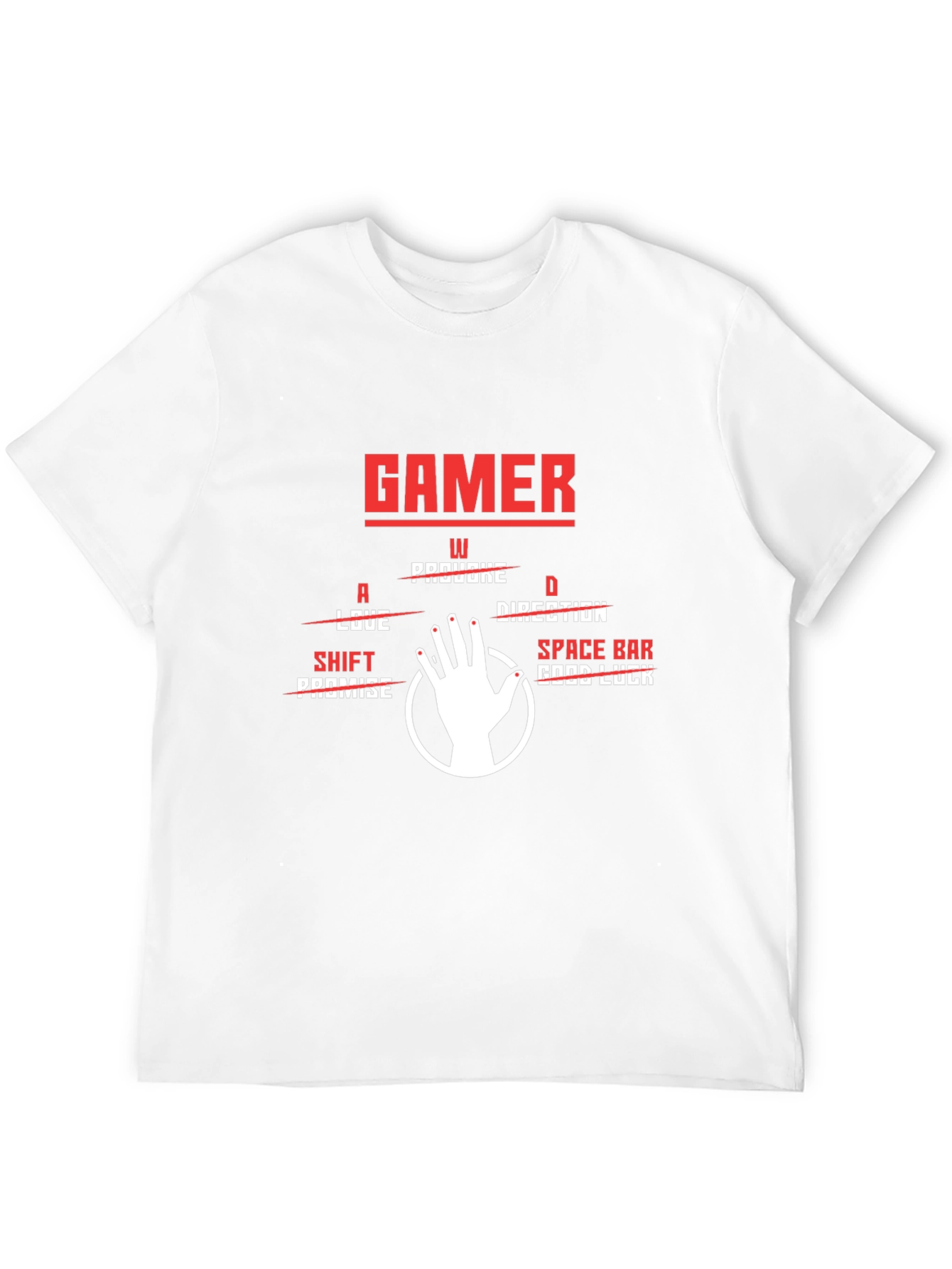 Gamer Hand T-Shirt - WASD Good Luck Tee