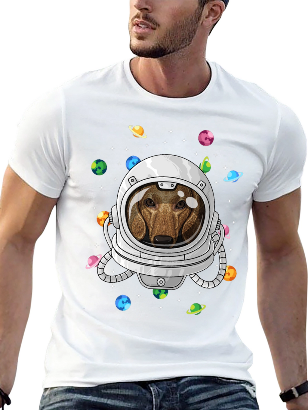 Dachshund Astronaut T-Shirt - Space Dog Tee