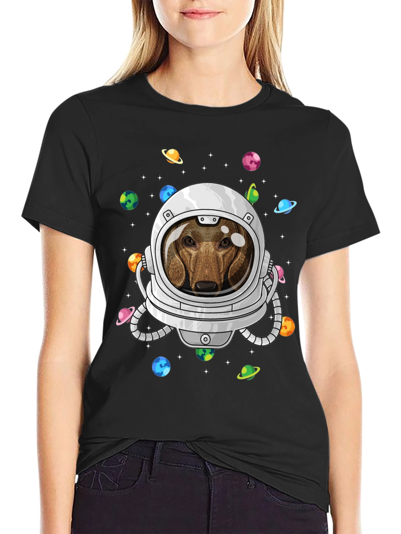 Dachshund Astronaut T-Shirt - Space Dog Tee