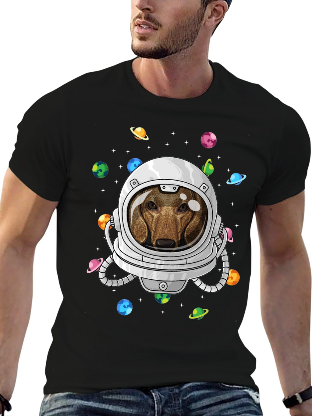 Dachshund Astronaut T-Shirt - Space Dog Tee