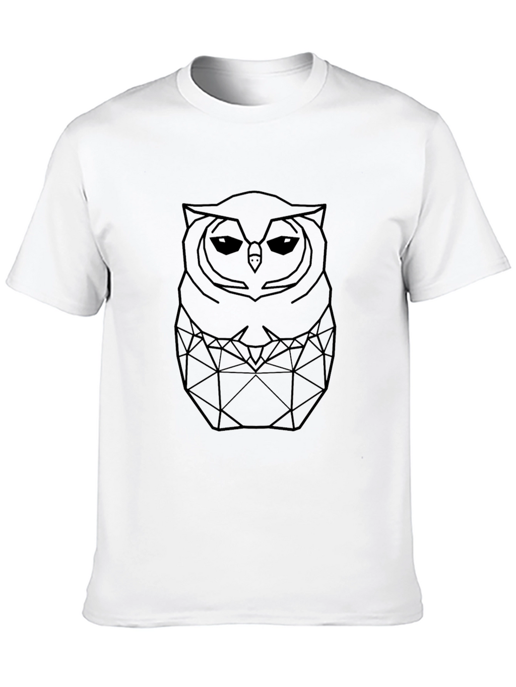 Geometric Owl Graphic T-Shirt - Mens Black Tee
