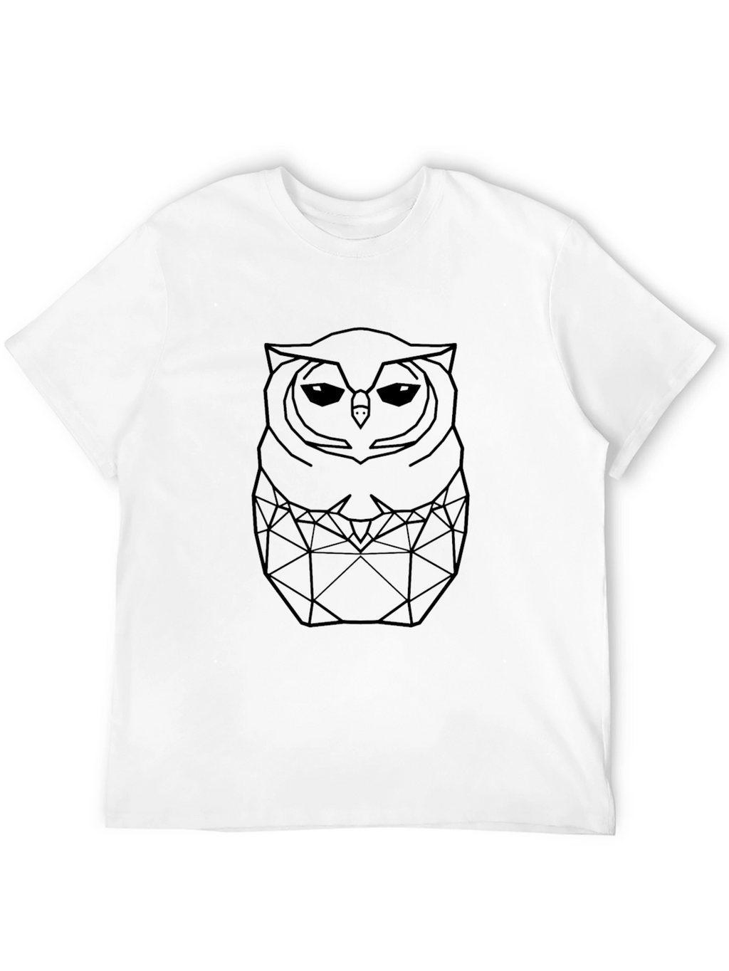Geometric Owl Graphic T-Shirt - Mens Black Tee
