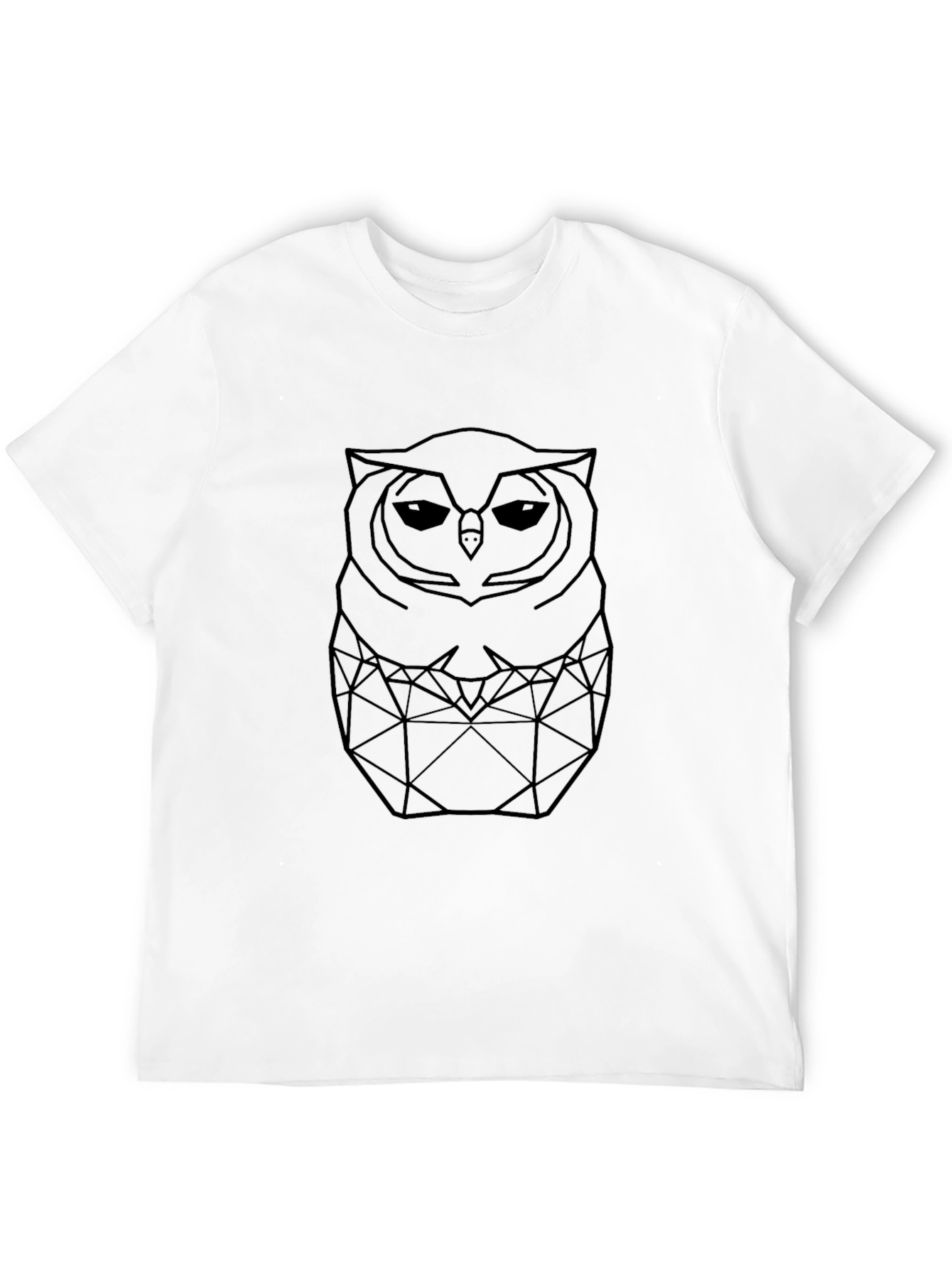 Geometric Owl Graphic T-Shirt - Mens Black Tee