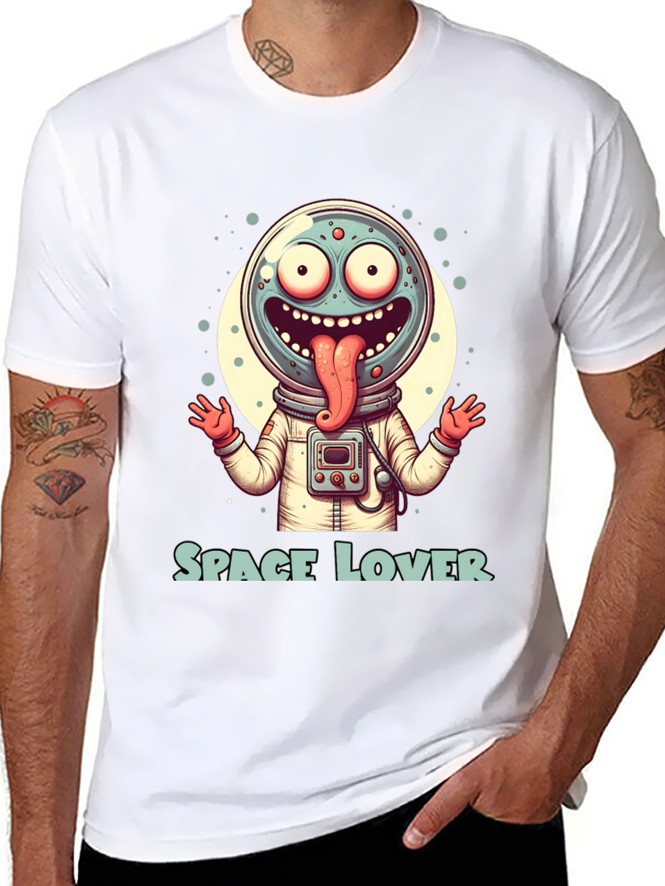 Space Lover Graphic T-Shirt - Funny Alien Design
