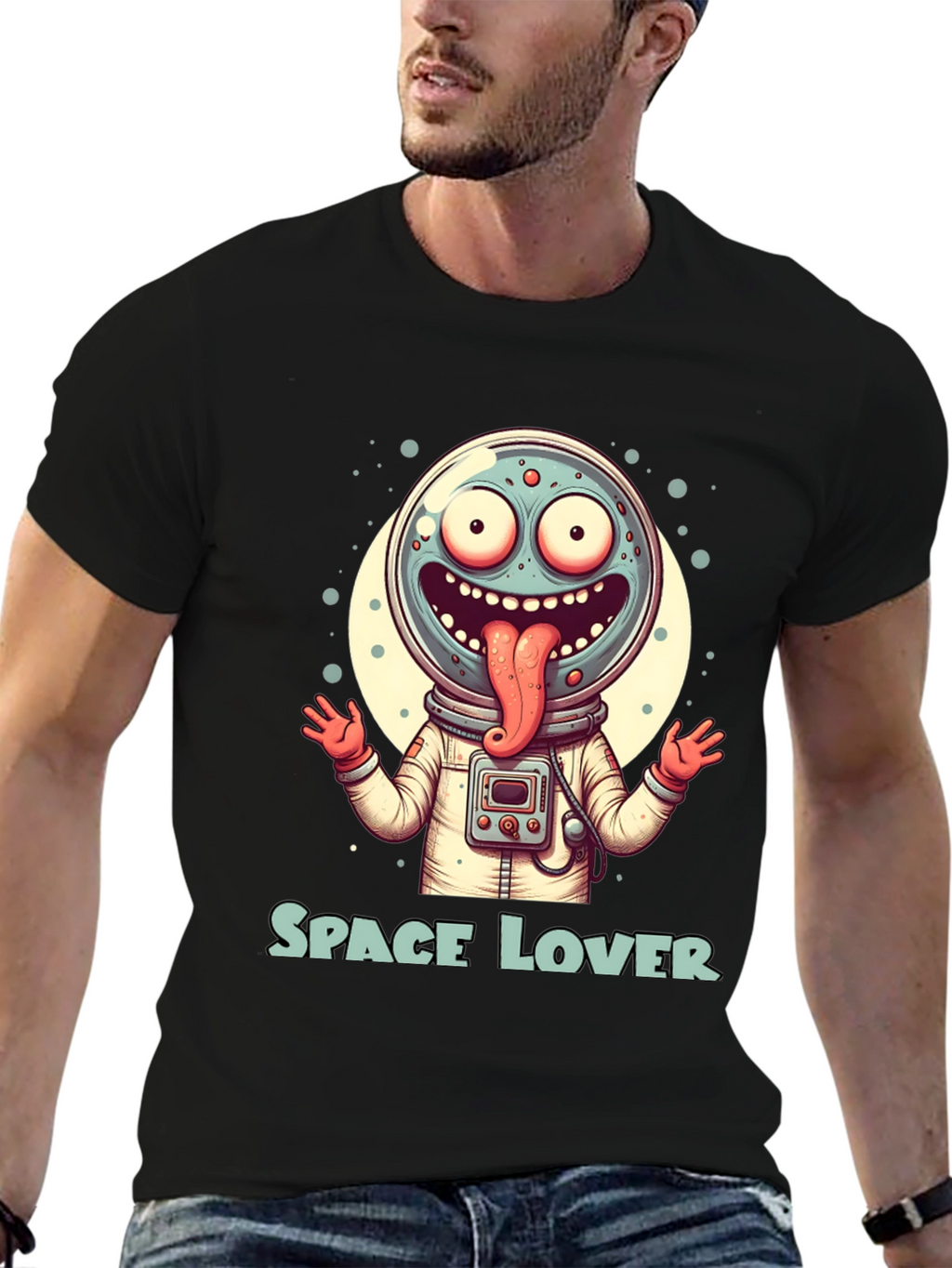 Space Lover Graphic T-Shirt - Funny Alien Design