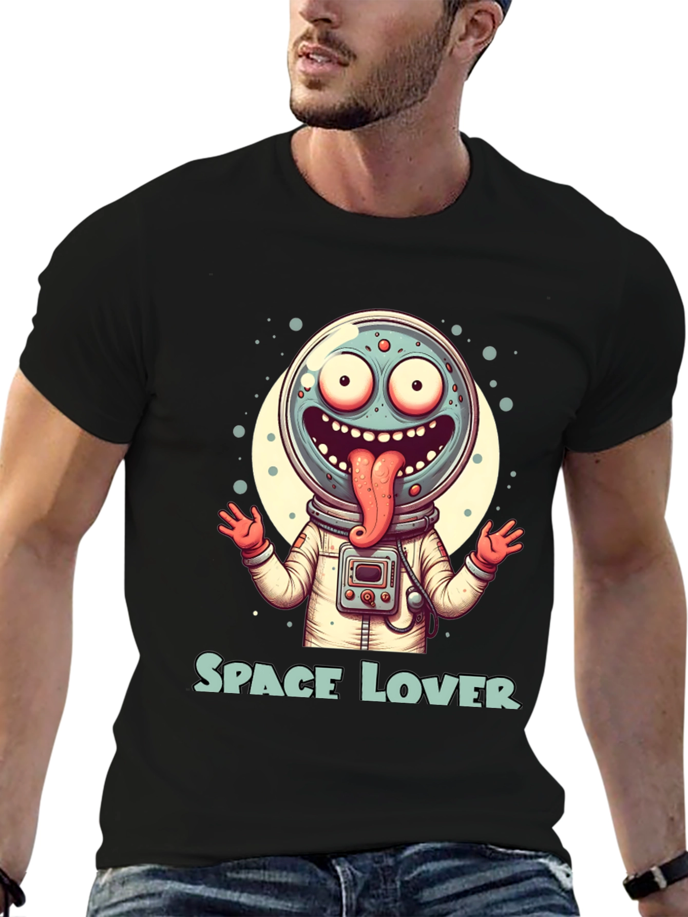 Space Lover Graphic T-Shirt - Funny Alien Design