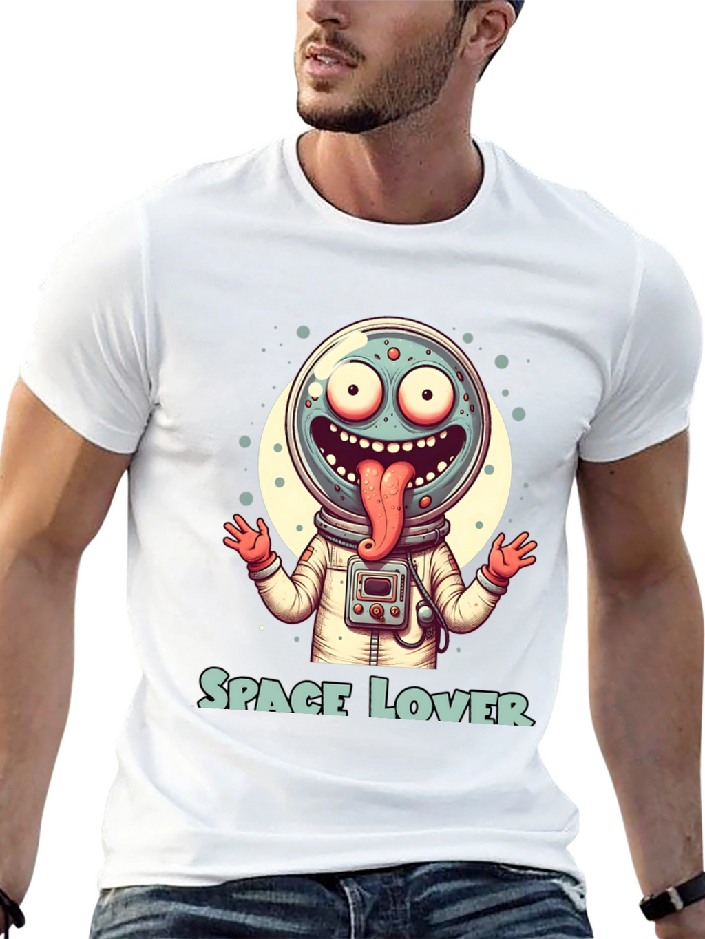 Space Lover Graphic T-Shirt - Funny Alien Design