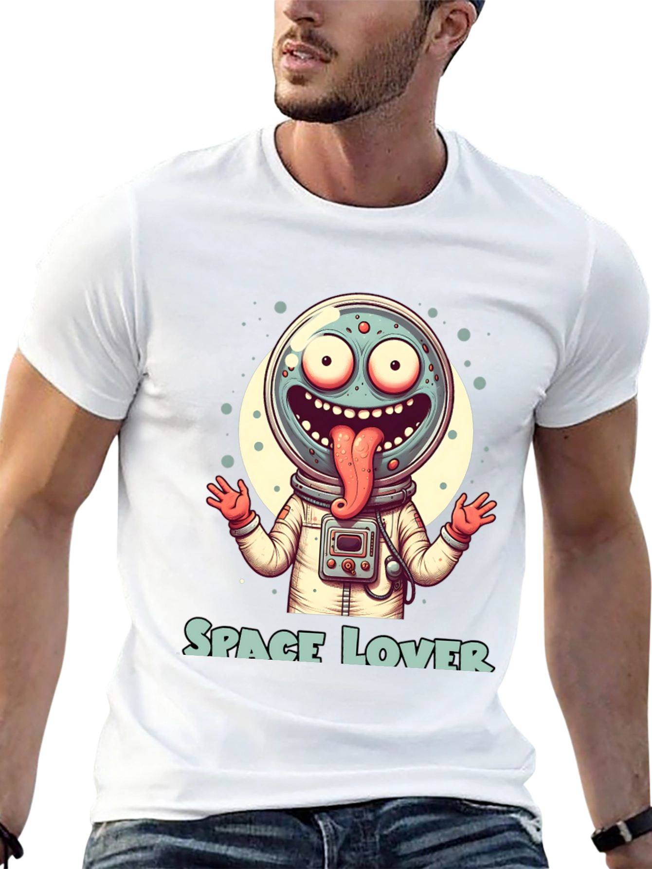 Space Lover Graphic T-Shirt - Funny Alien Design
