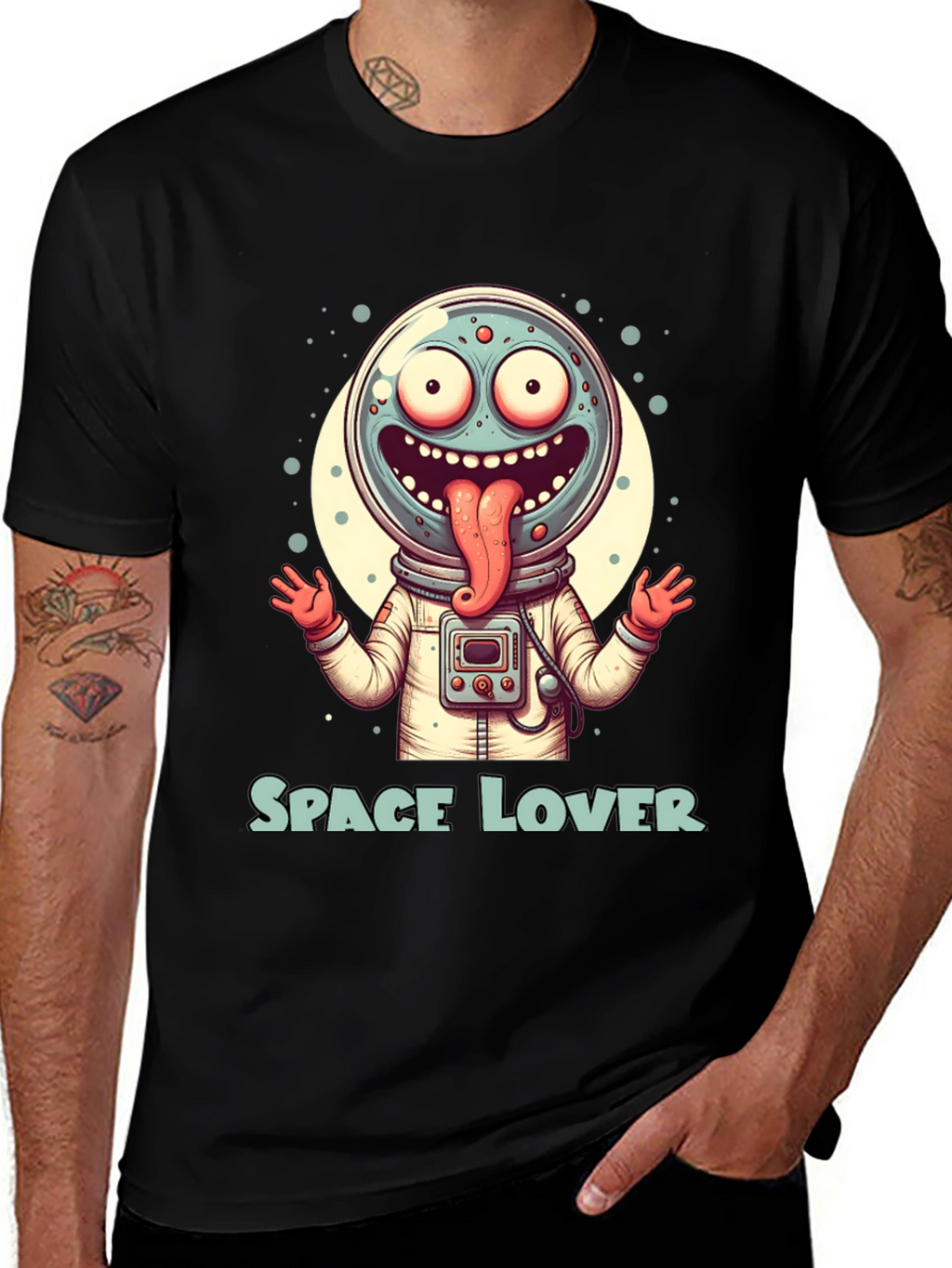 Space Lover Graphic T-Shirt - Funny Alien Design