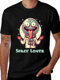 Space Lover Graphic T-Shirt - Funny Alien Design