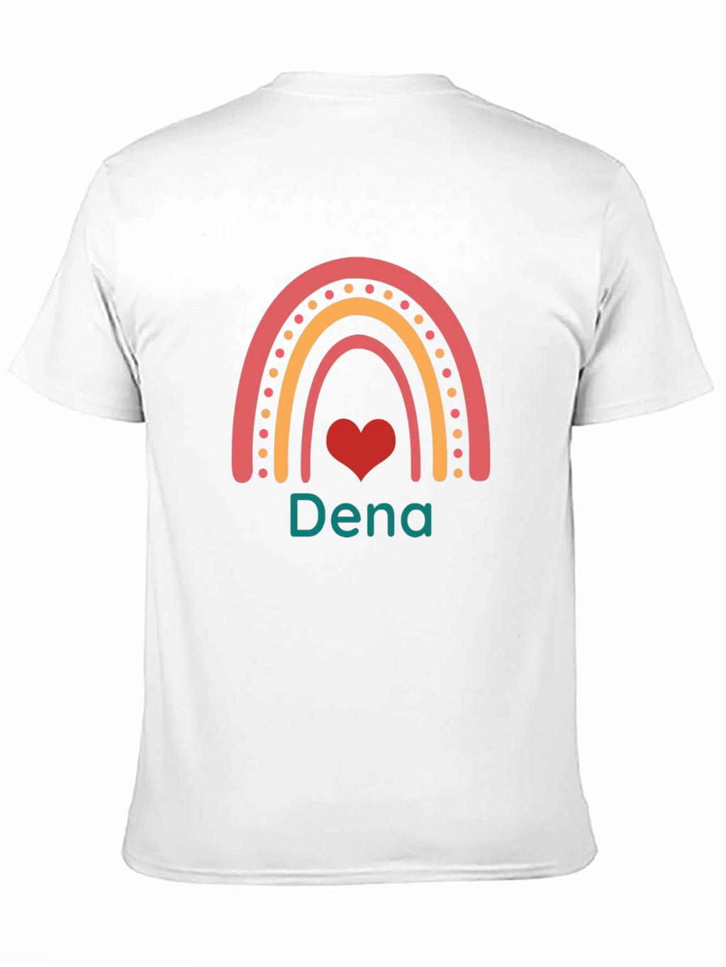 Dena Rainbow Heart Custom Black T-Shirt