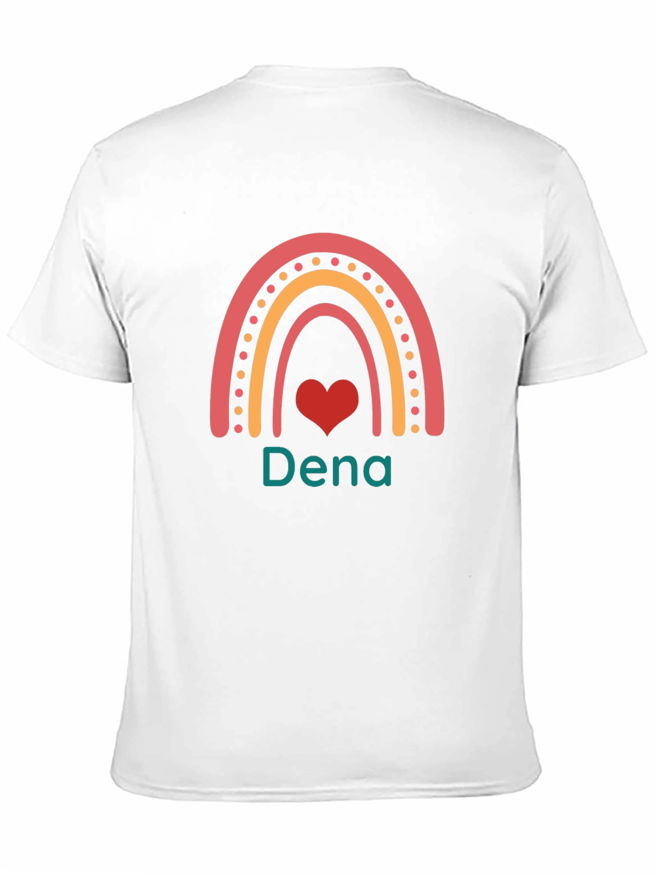 Dena Rainbow Heart Custom Black T-Shirt