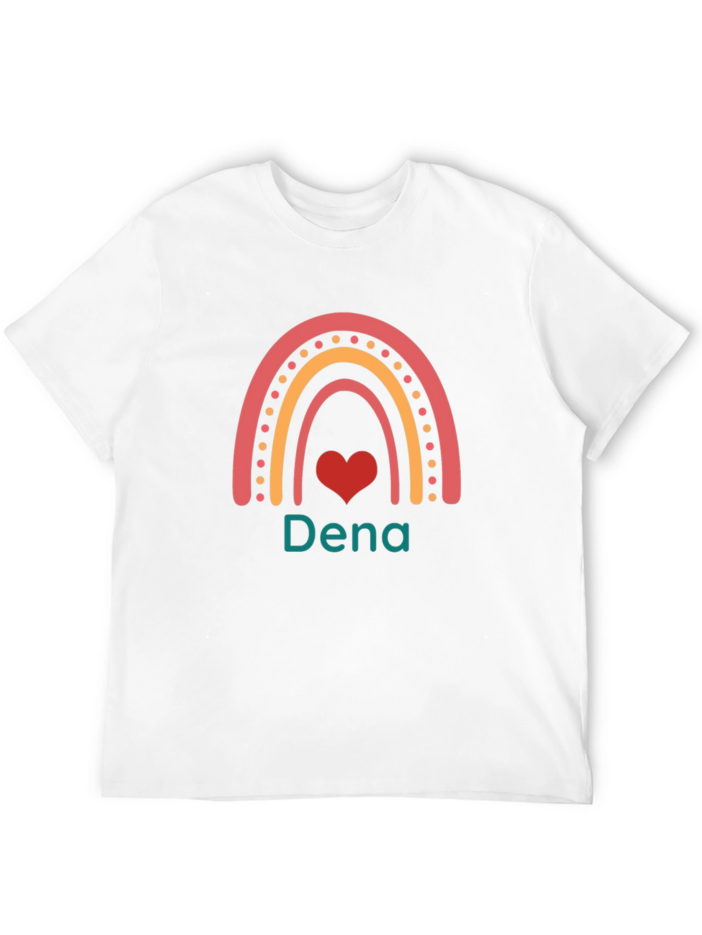 Dena Rainbow Heart Custom Black T-Shirt