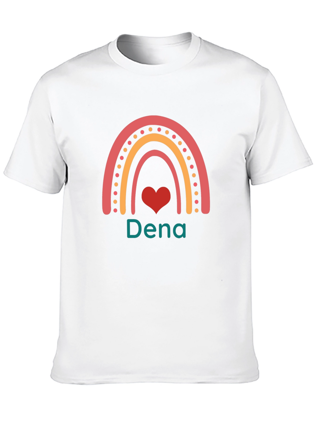 Dena Rainbow Heart Custom Black T-Shirt