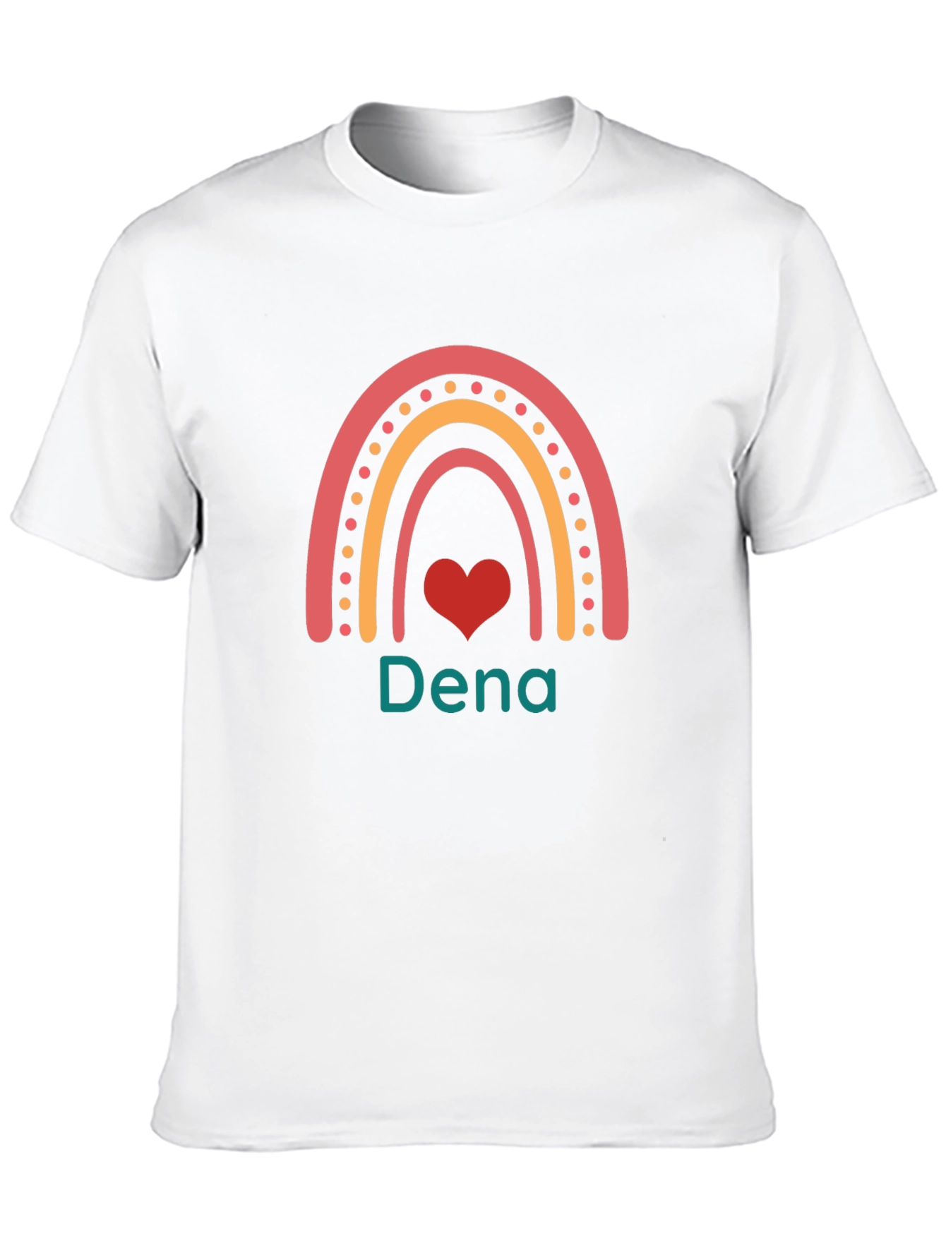 Dena Rainbow Heart Custom Black T-Shirt