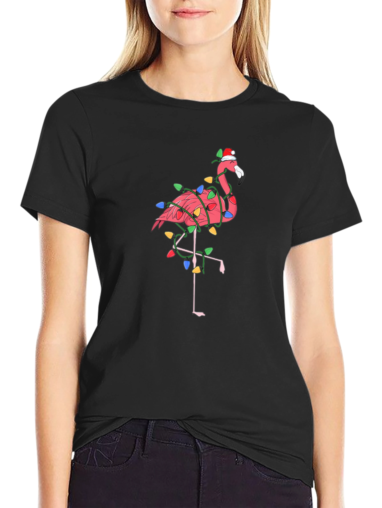 Festive Flamingo T-Shirt - Christmas Holiday Style