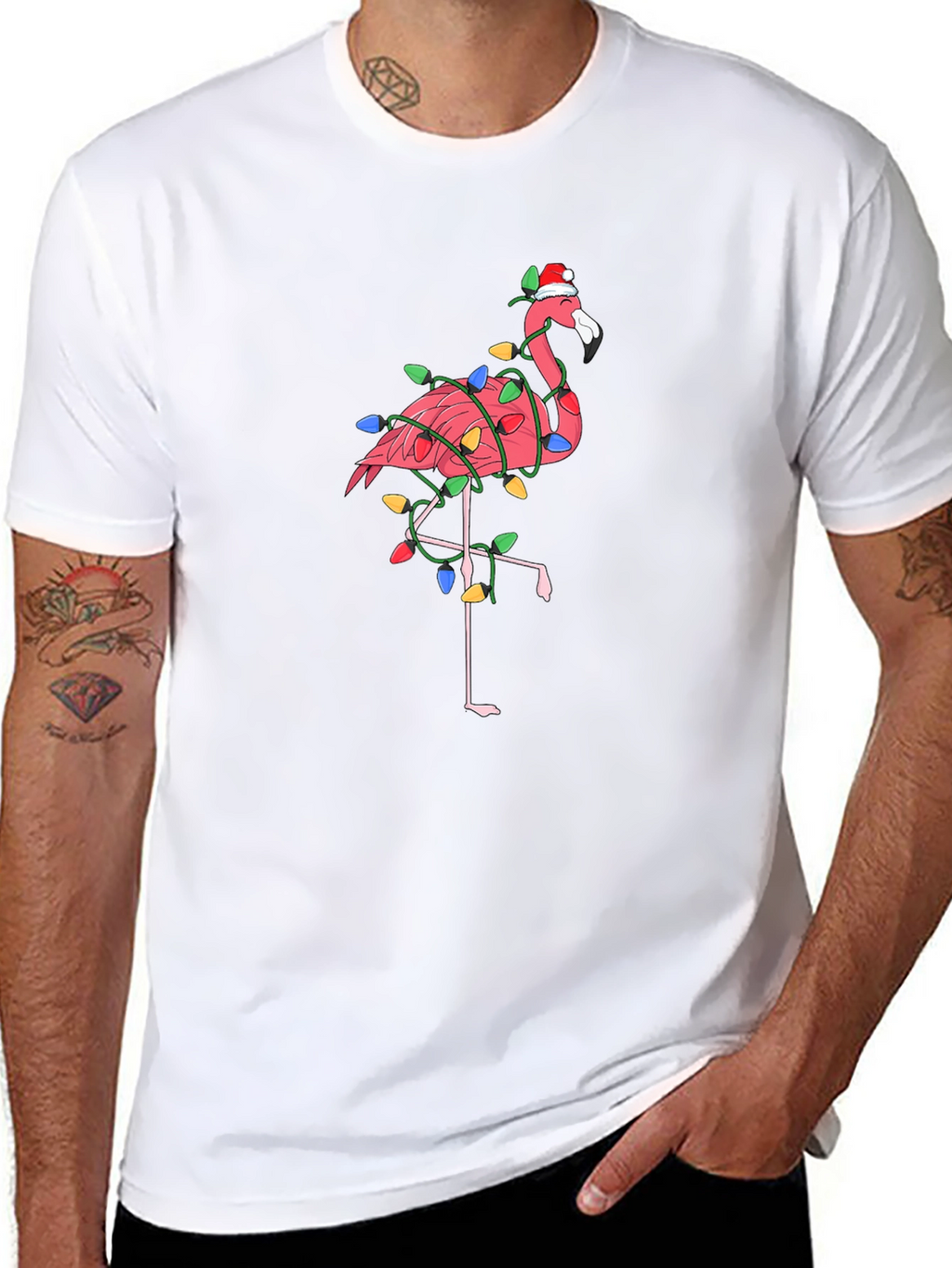 Festive Flamingo T-Shirt - Christmas Holiday Style