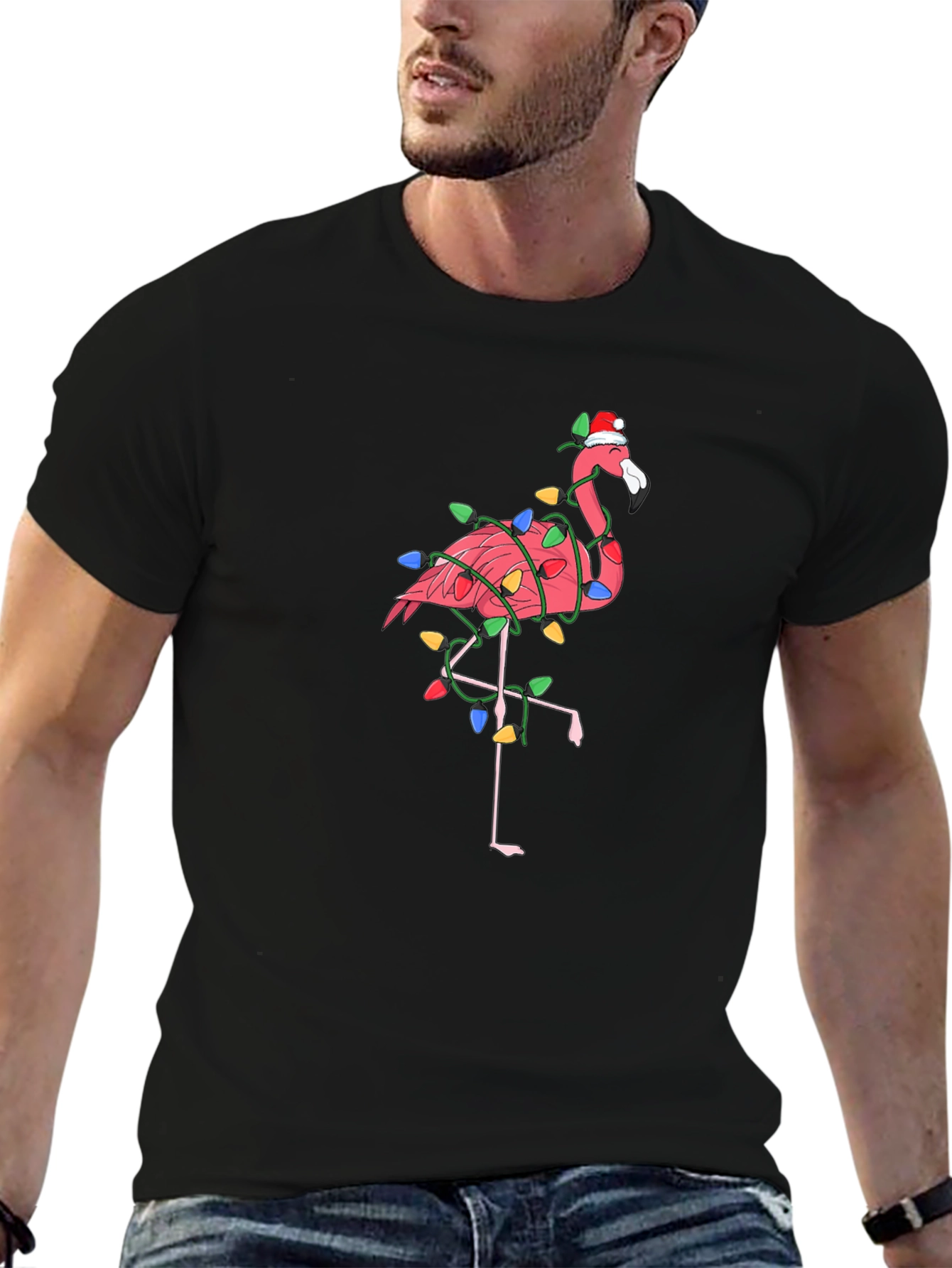 Festive Flamingo T-Shirt - Christmas Holiday Style