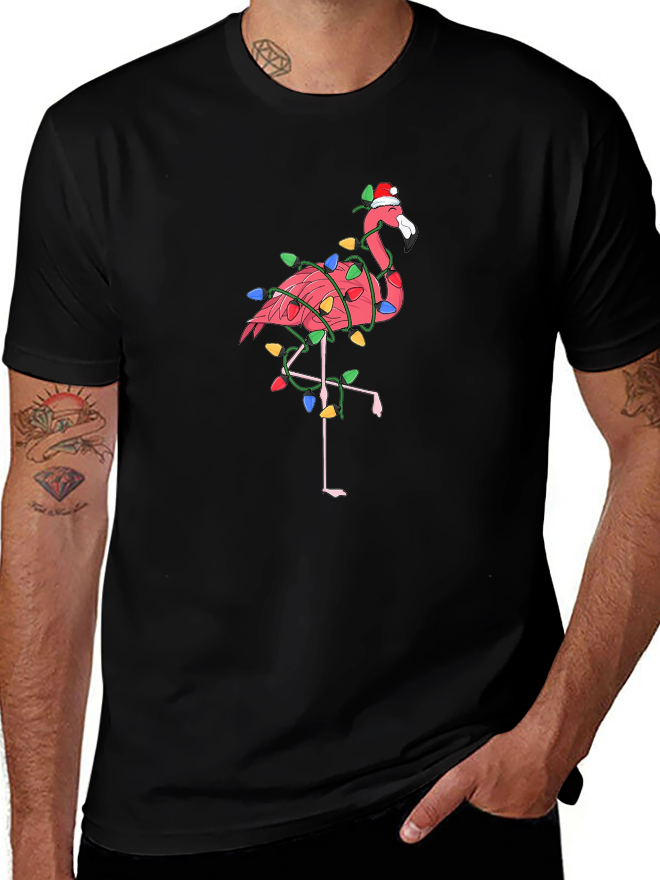 Festive Flamingo T-Shirt - Christmas Holiday Style