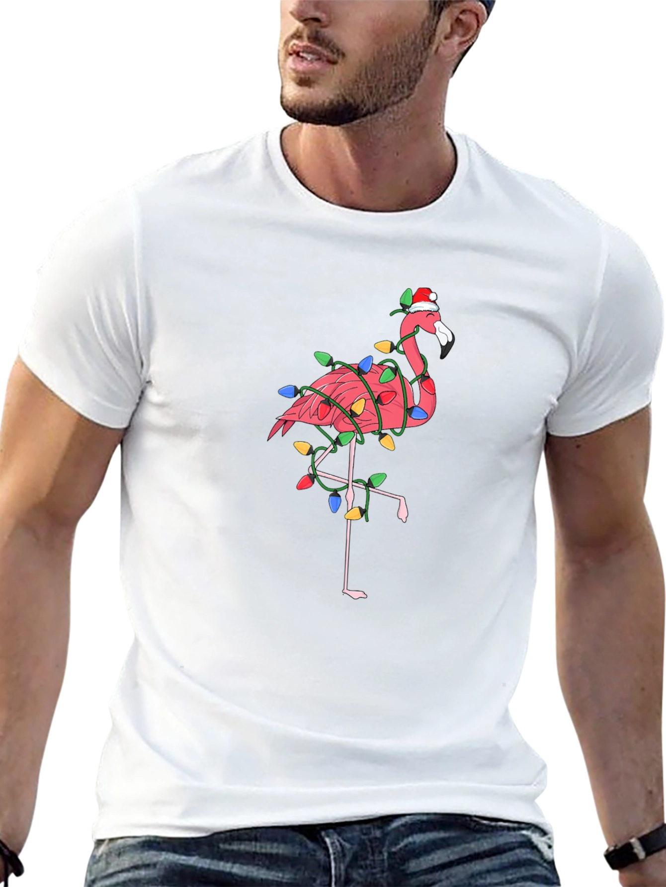 Festive Flamingo T-Shirt - Christmas Holiday Style