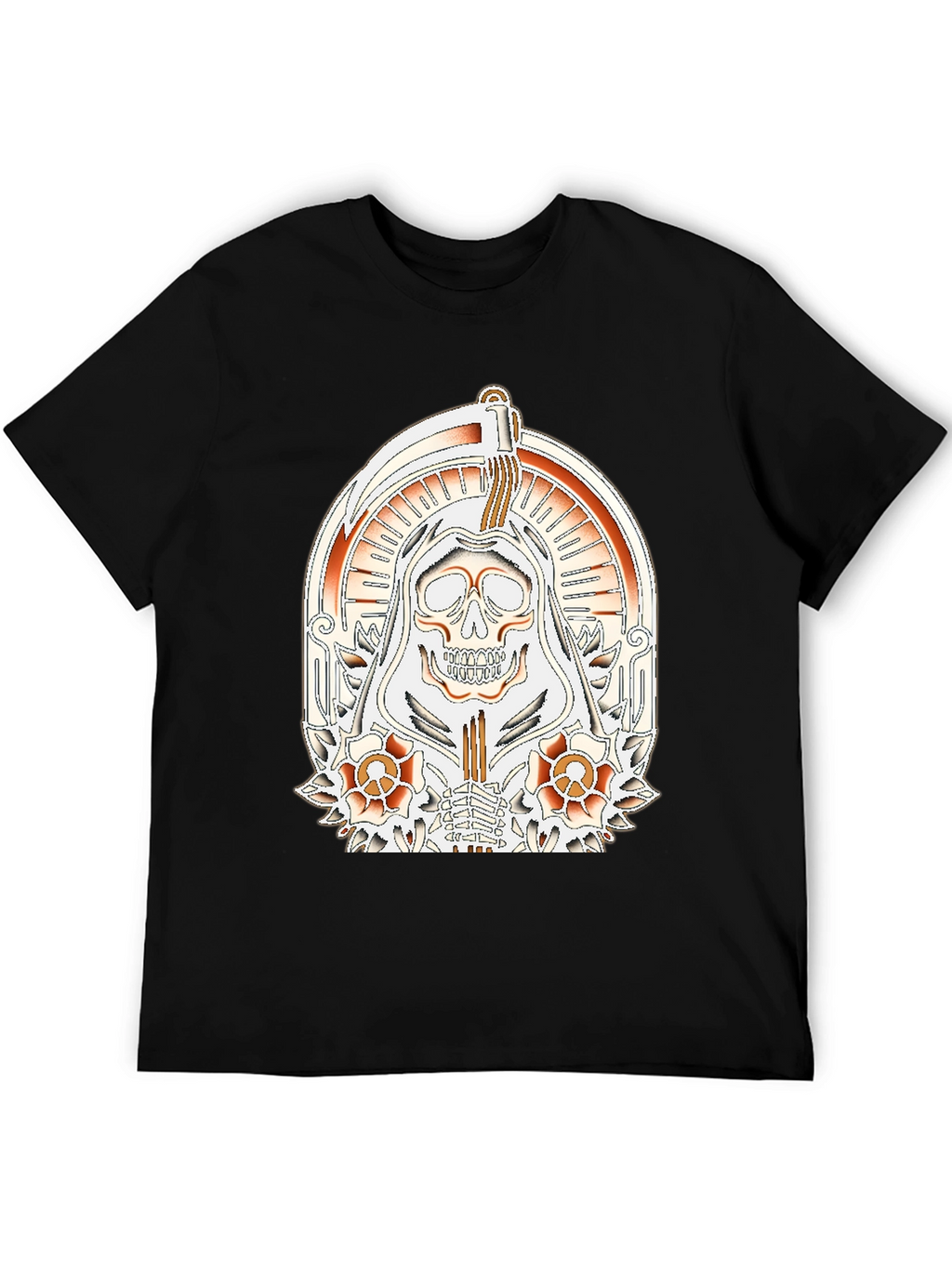 Grim Reaper Tattoo Style Graphic T-Shirt