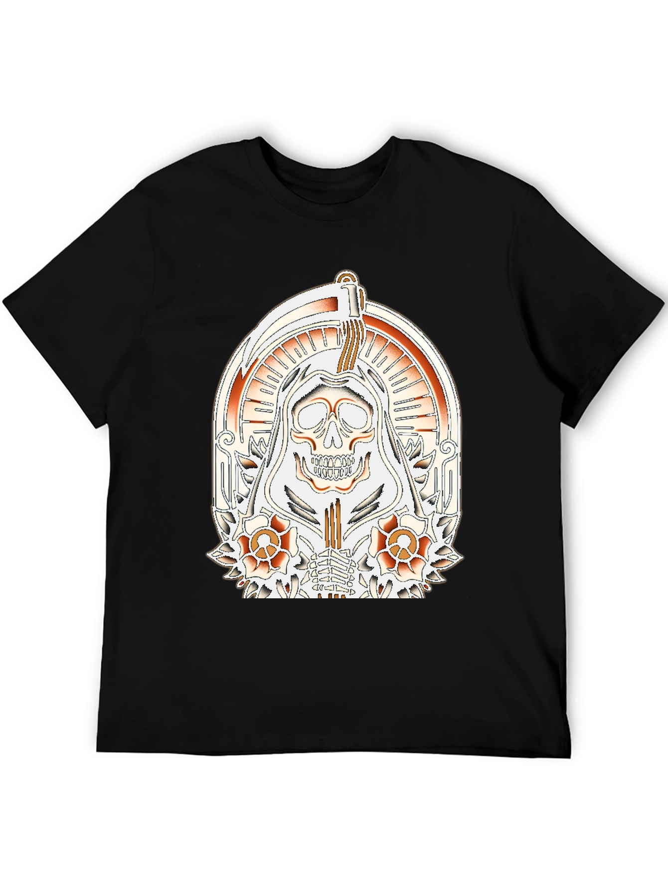 Grim Reaper Tattoo Style Graphic T-Shirt