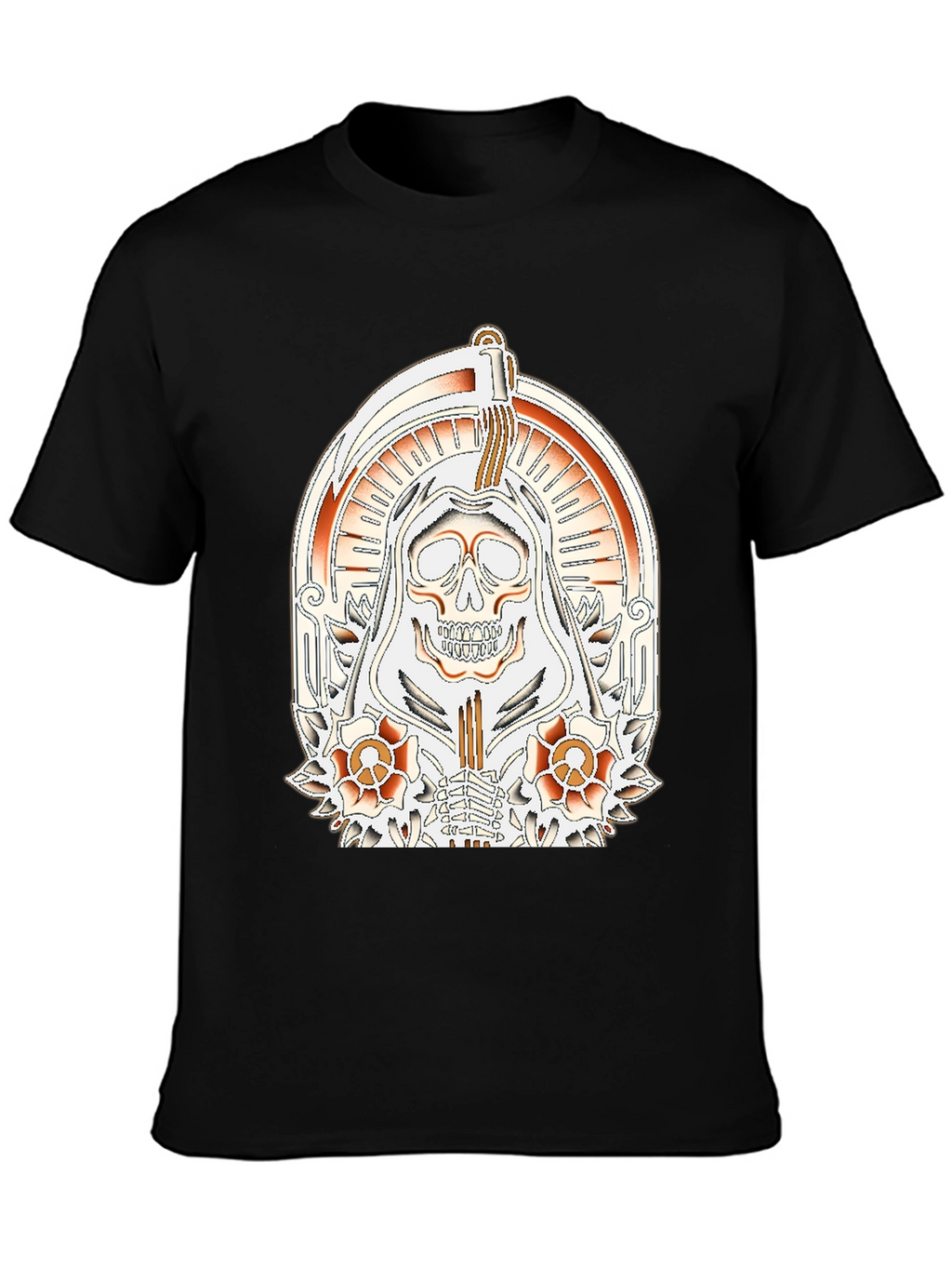 Grim Reaper Tattoo Style Graphic T-Shirt