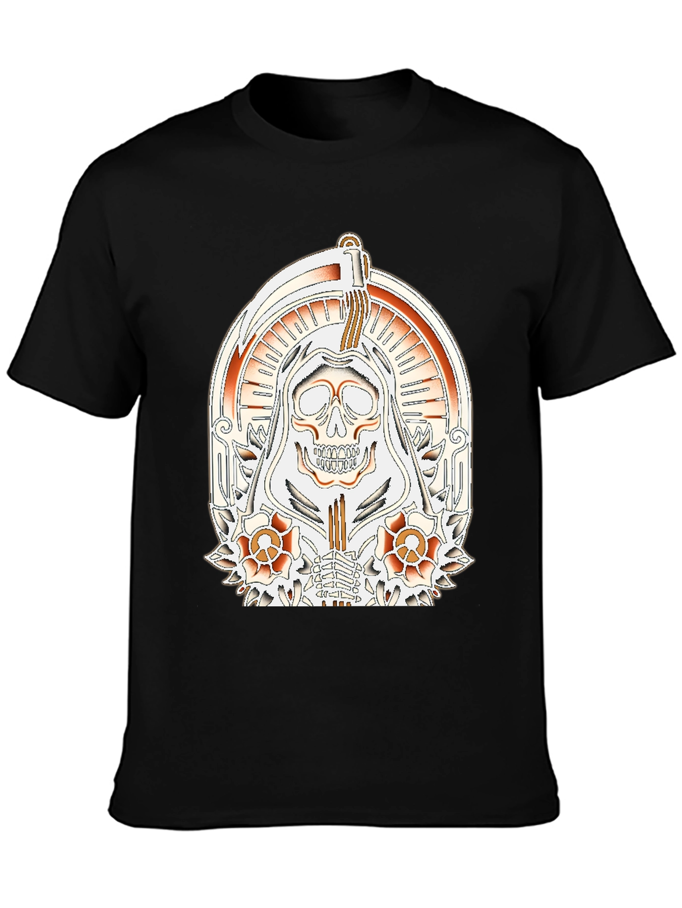 Grim Reaper Tattoo Style Graphic T-Shirt