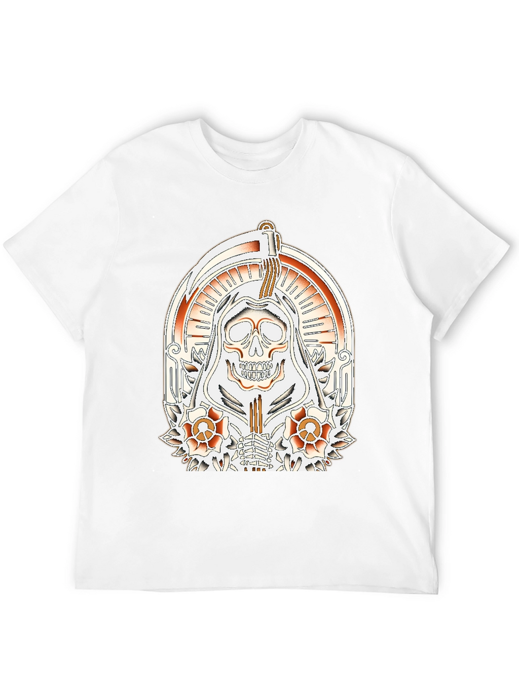 Grim Reaper Tattoo Style Graphic T-Shirt