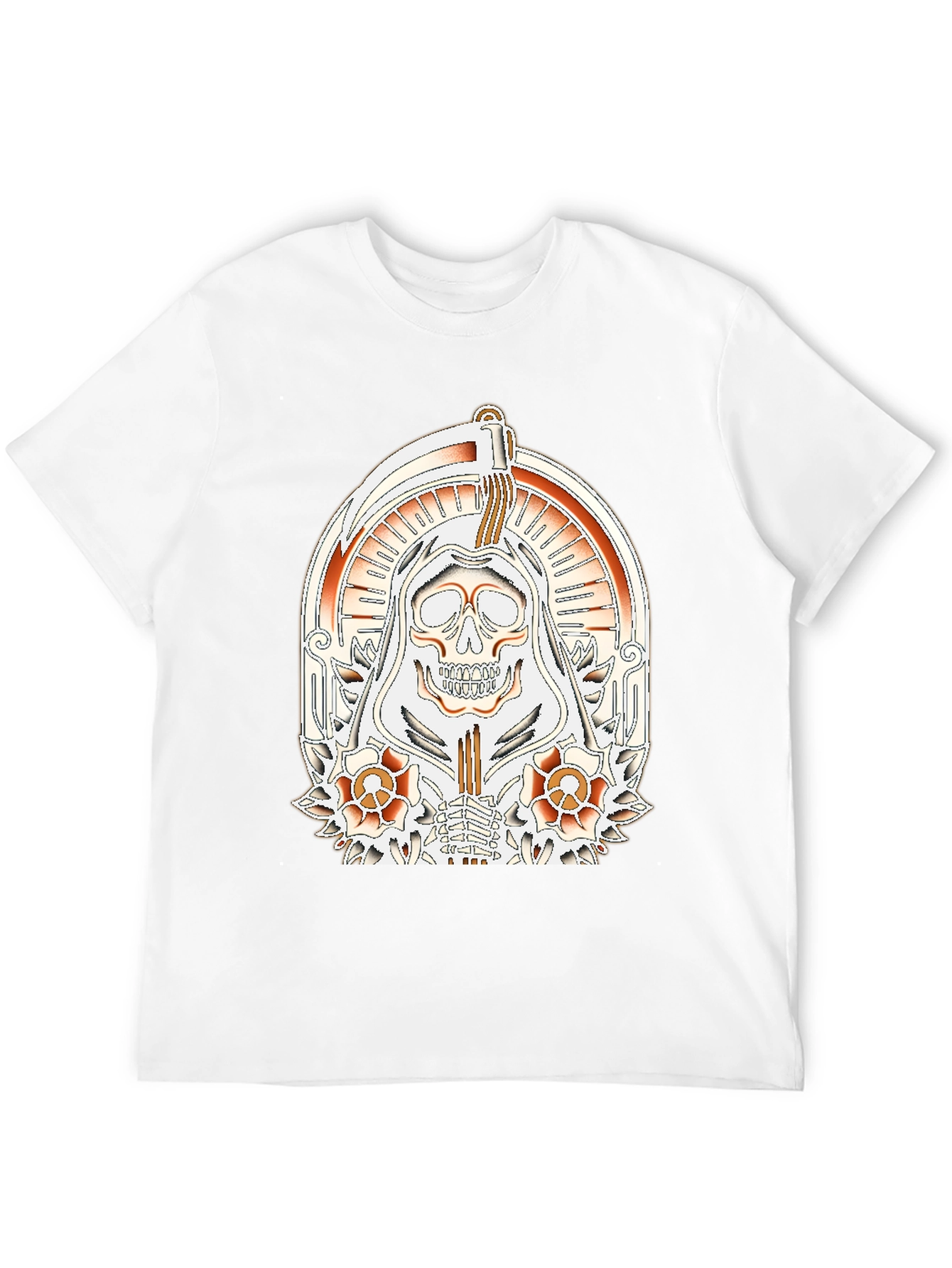 Grim Reaper Tattoo Style Graphic T-Shirt