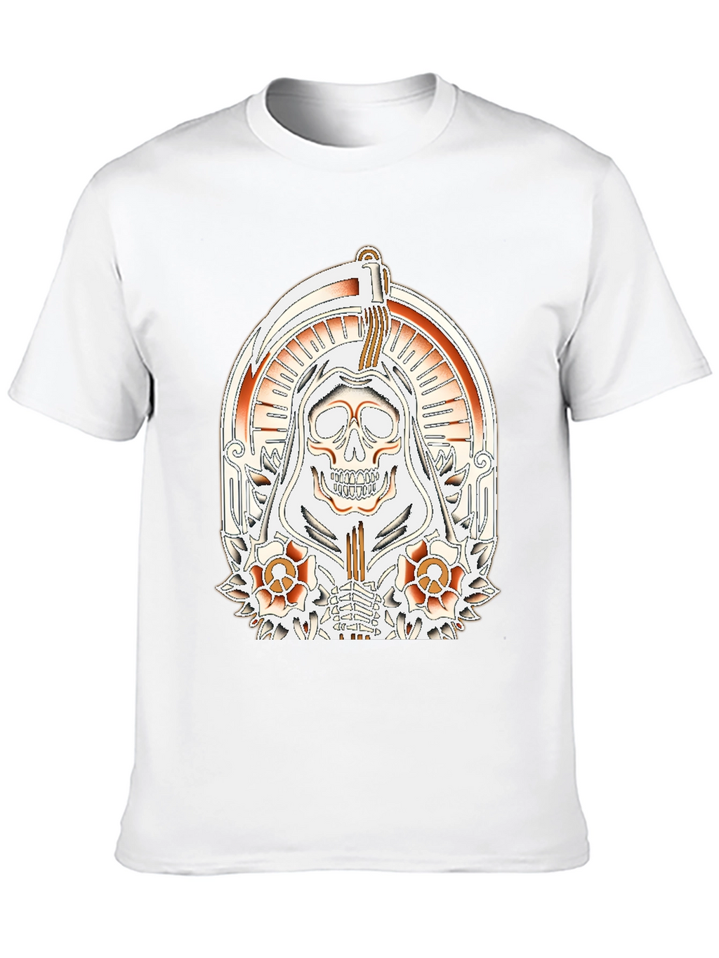 Grim Reaper Tattoo Style Graphic T-Shirt