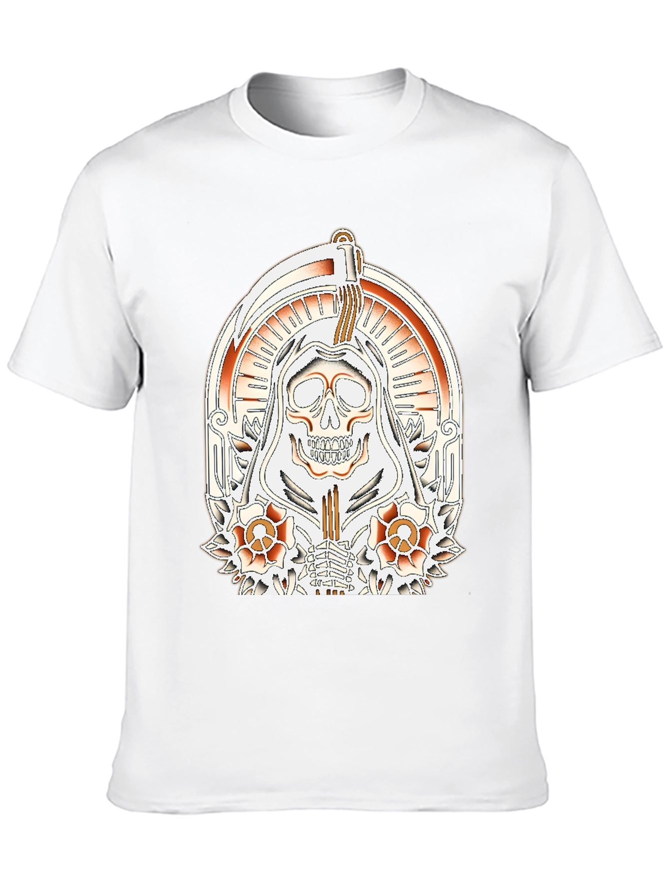 Grim Reaper Tattoo Style Graphic T-Shirt