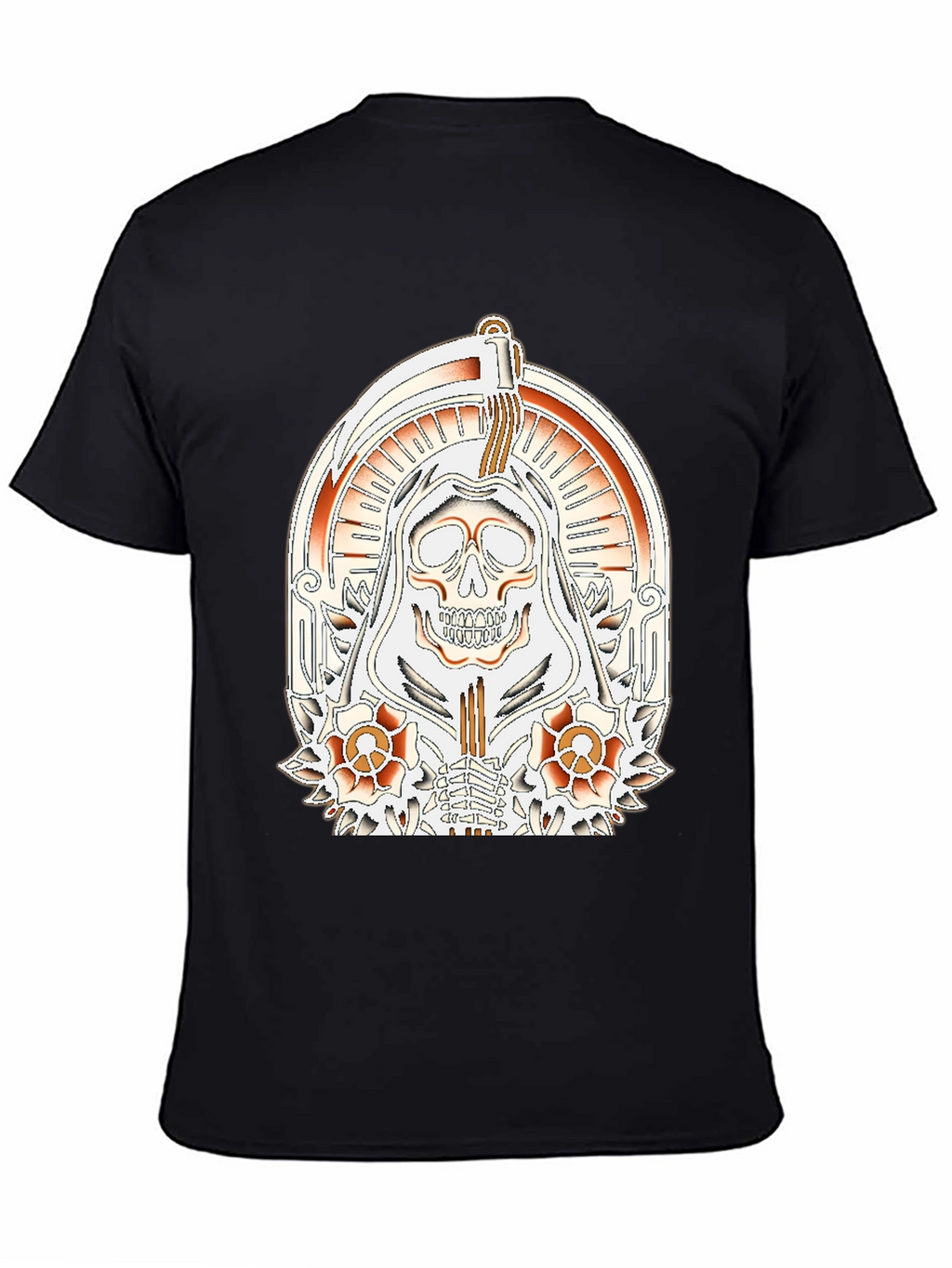 Grim Reaper Tattoo Style Graphic T-Shirt