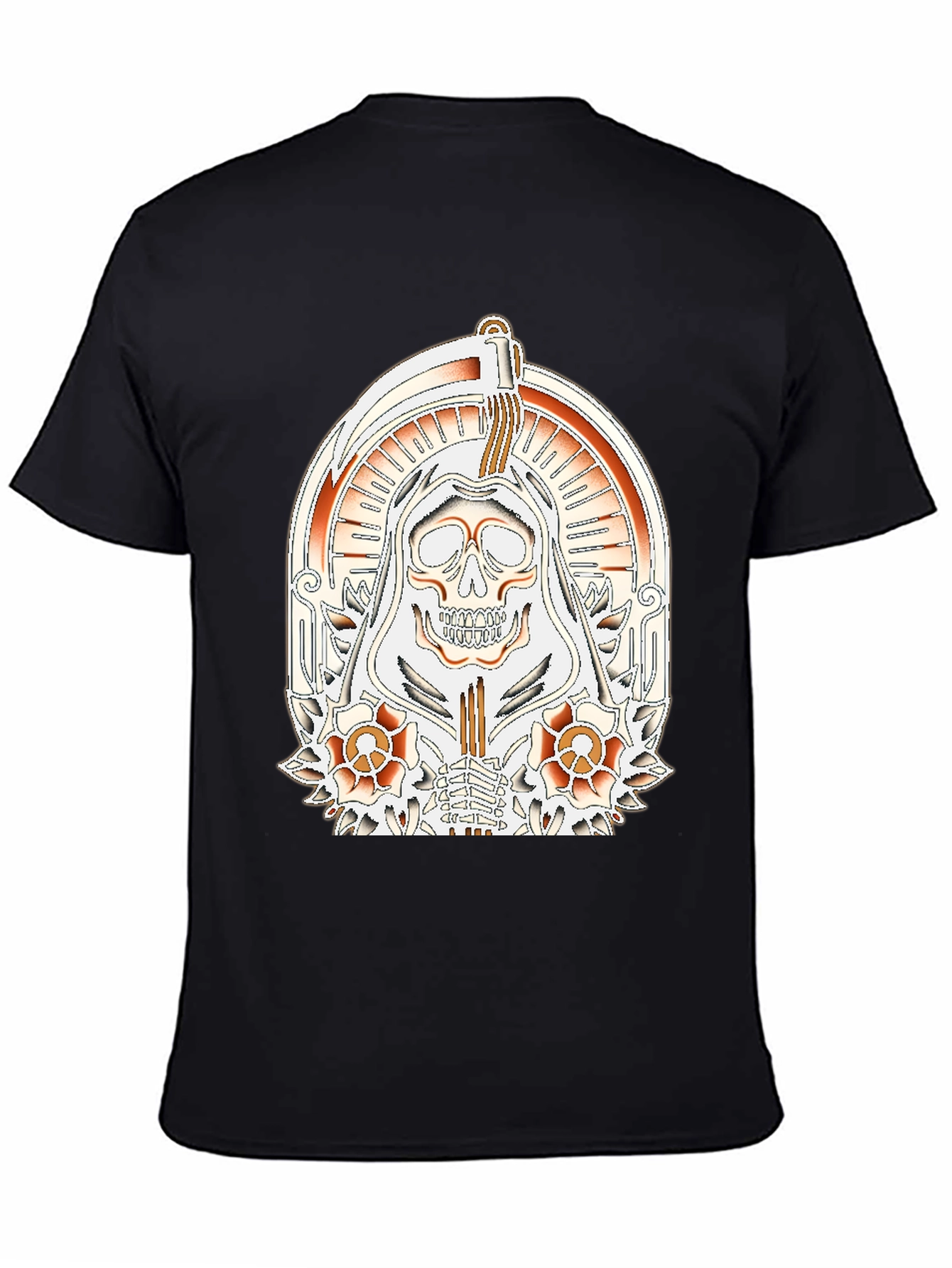 Grim Reaper Tattoo Style Graphic T-Shirt