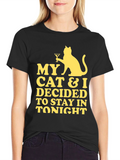 My Cat & I Stay In Tonight Graphic Tee