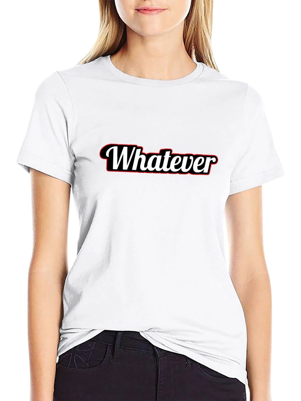 Whatever T-Shirt - Black Crew Neck Tee