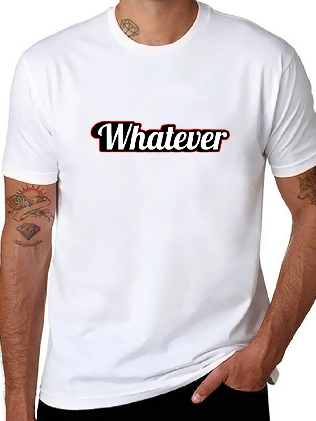 Whatever T-Shirt - Black Crew Neck Tee