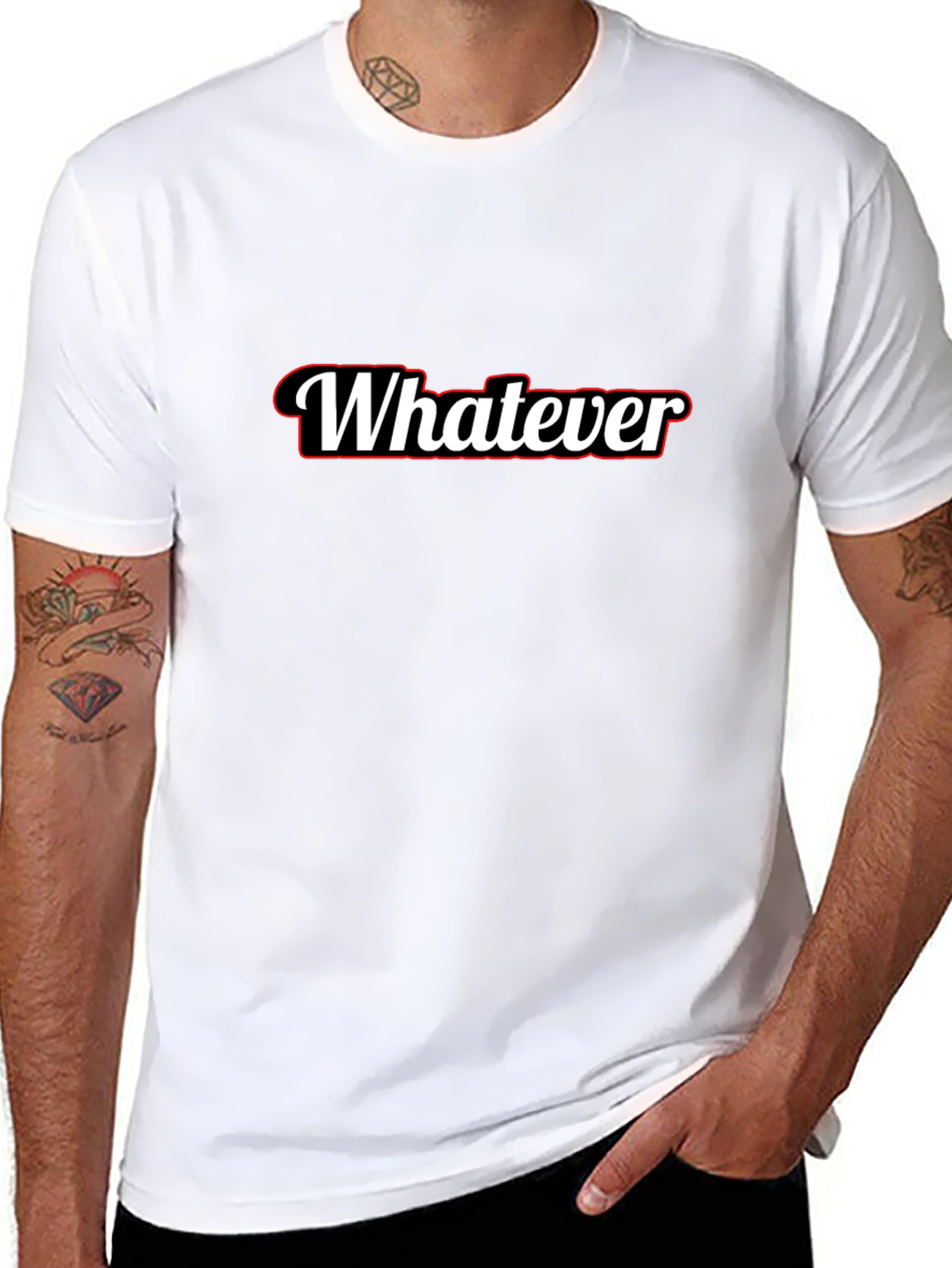 Whatever T-Shirt - Black Crew Neck Tee